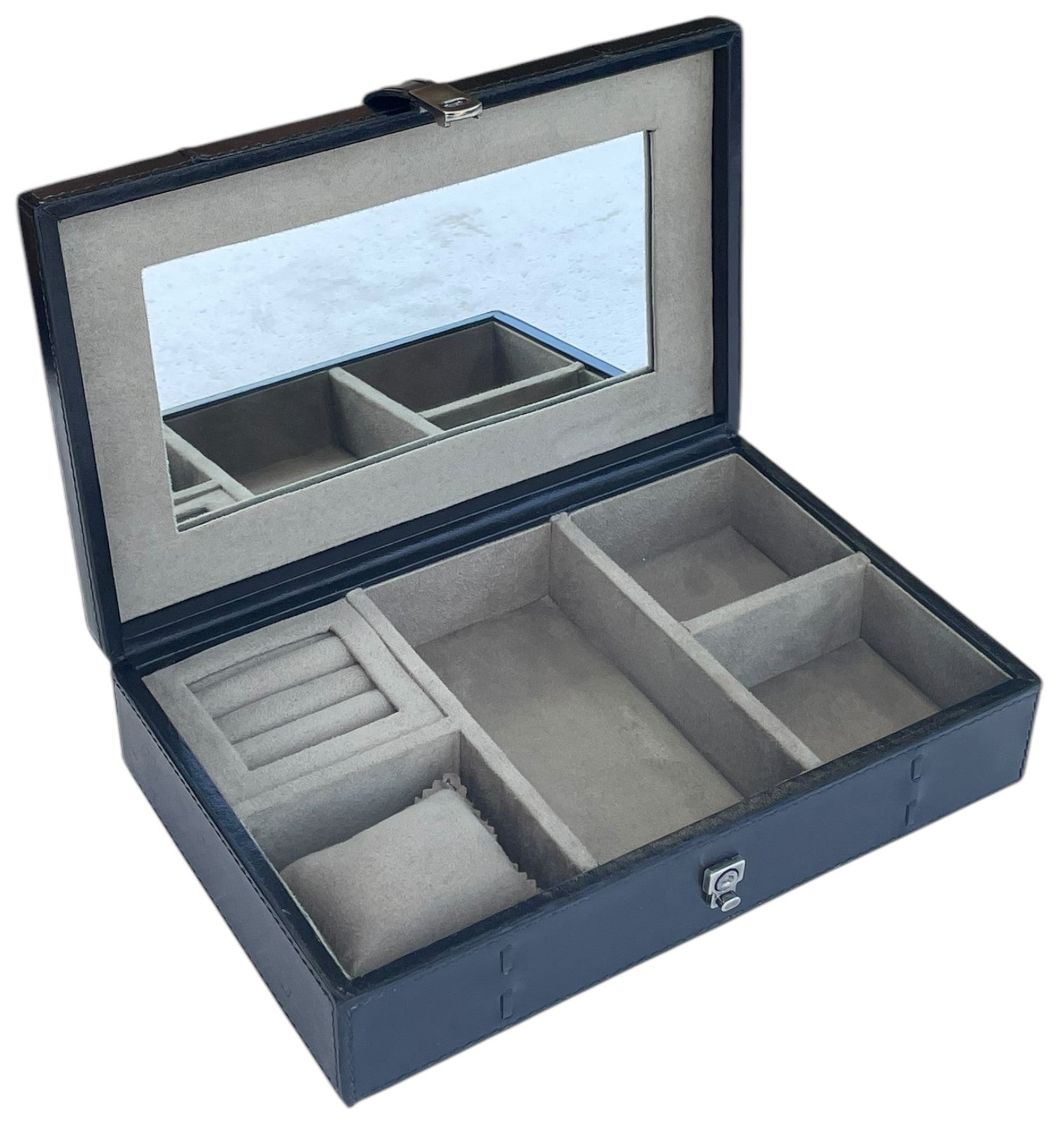 Black Buffalo Leather Jewellery Box L27cm