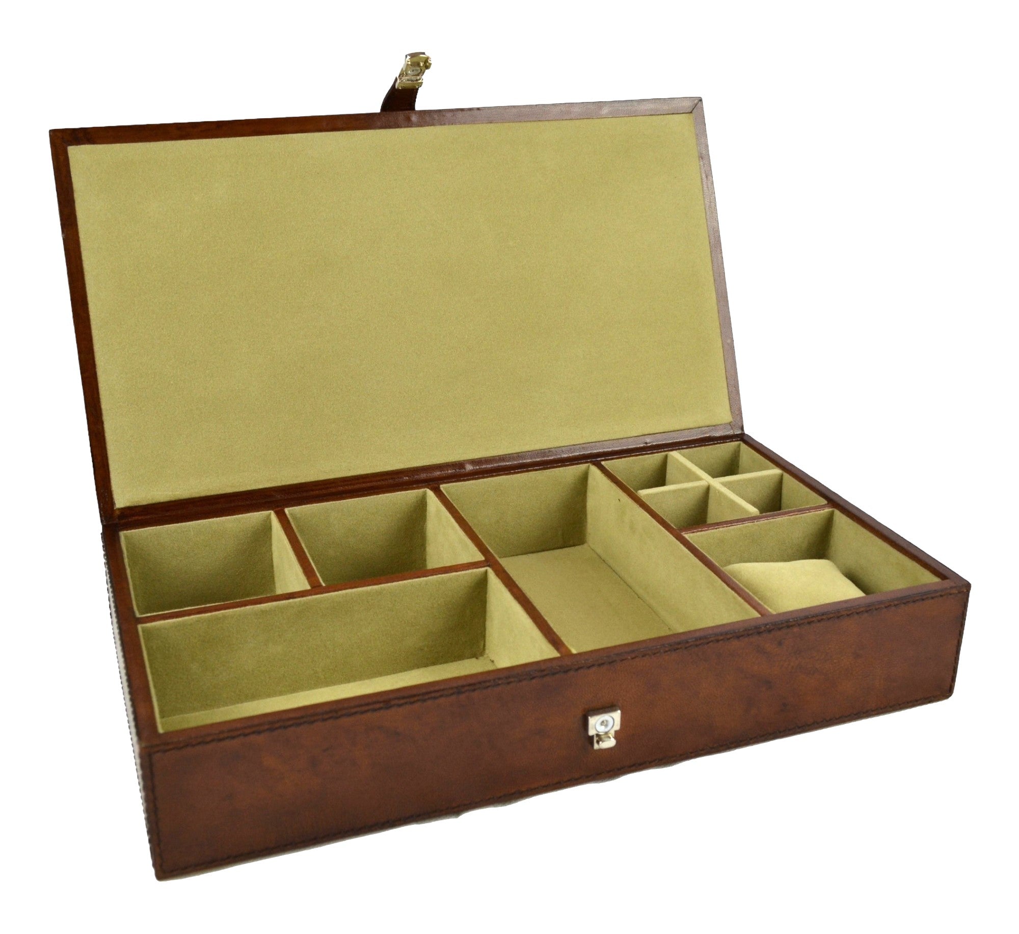 Tan Buffalo Leather Jewellery Box L36cm