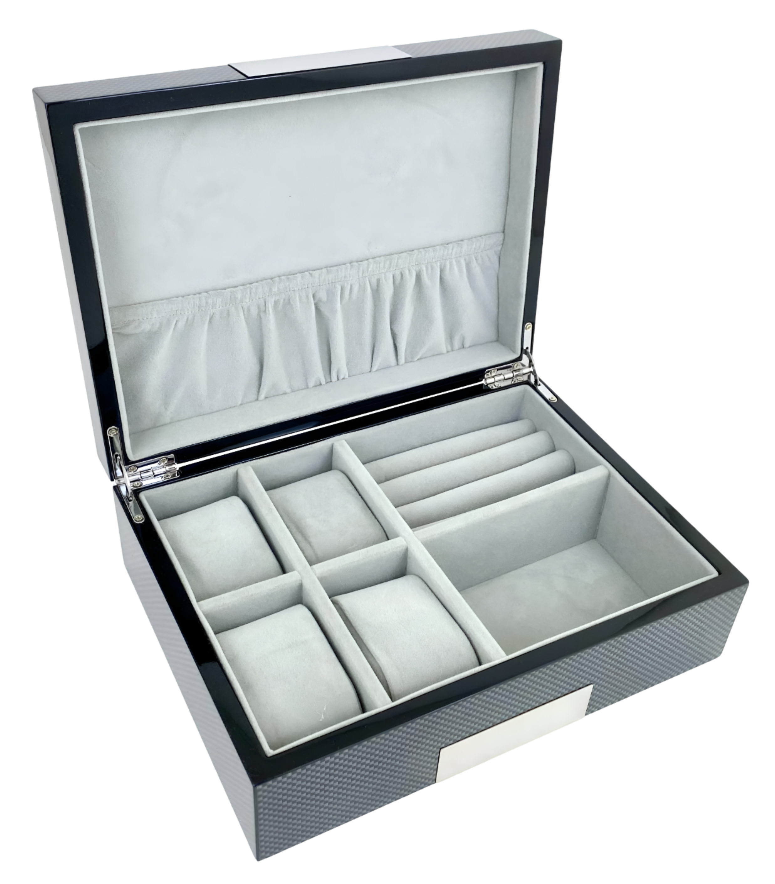 Carbon Fibre High Gloss Watch and Jewellery Box L25cm