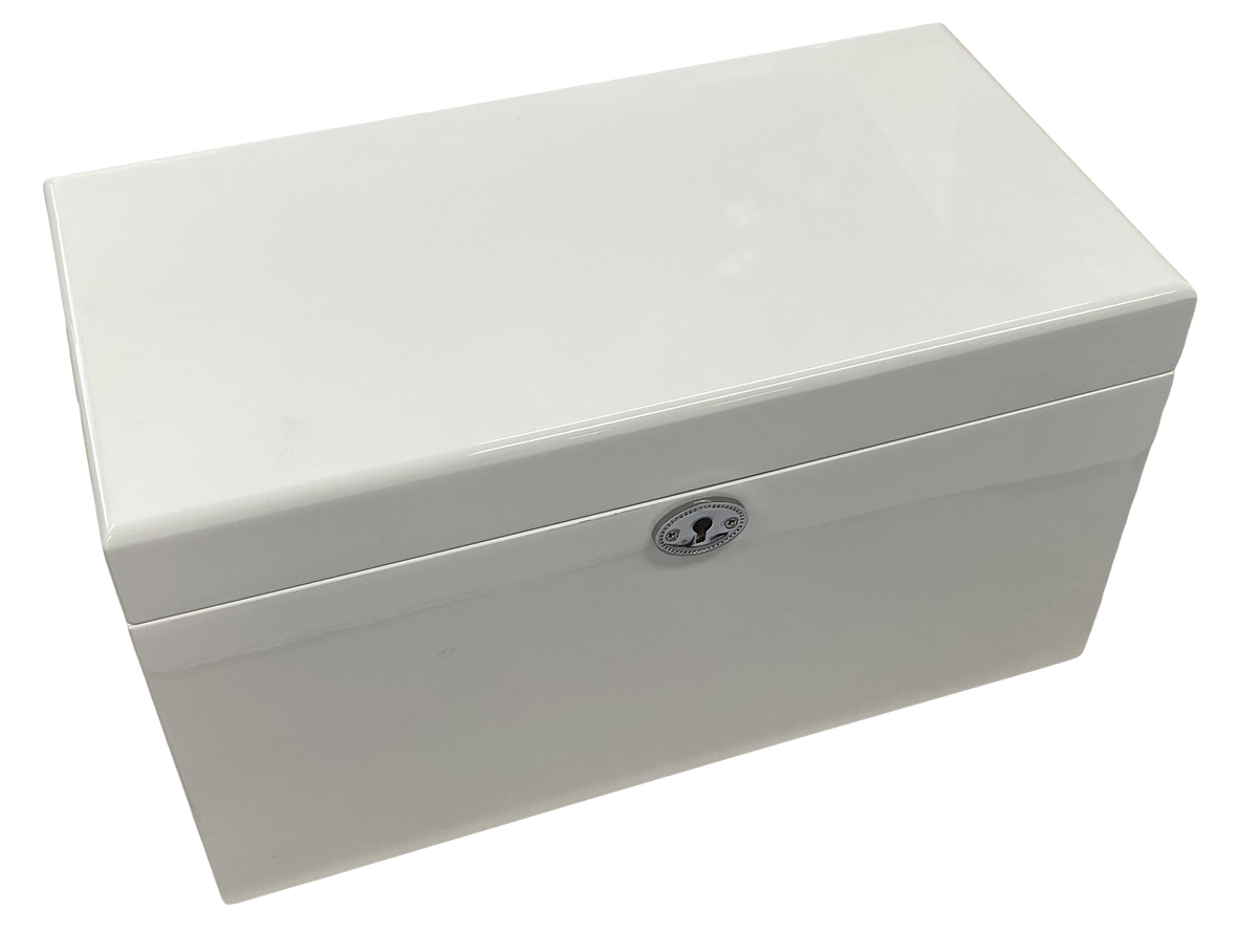 White High Gloss Wood Jewellery Box L37cm
