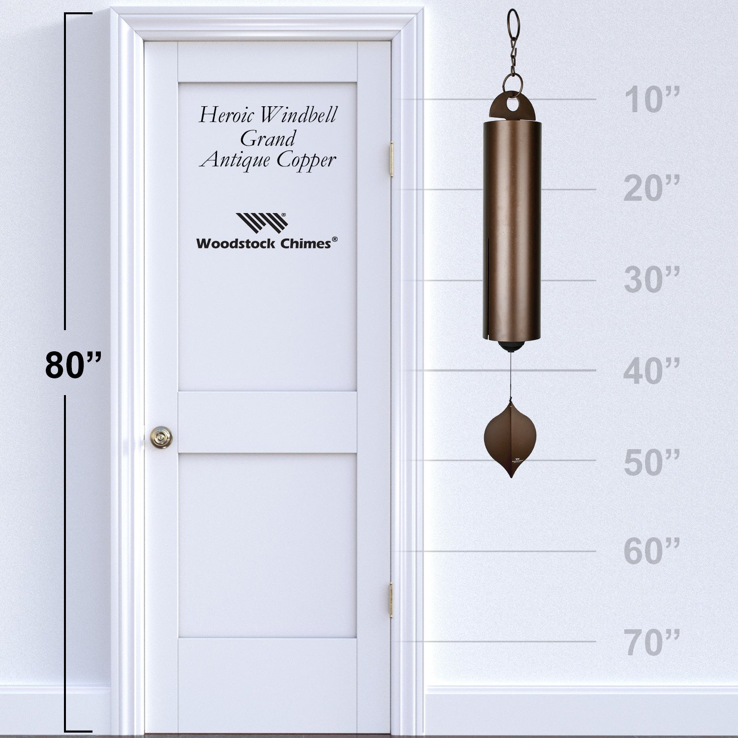Heroic Windbell - Antique Copper, Extra Large