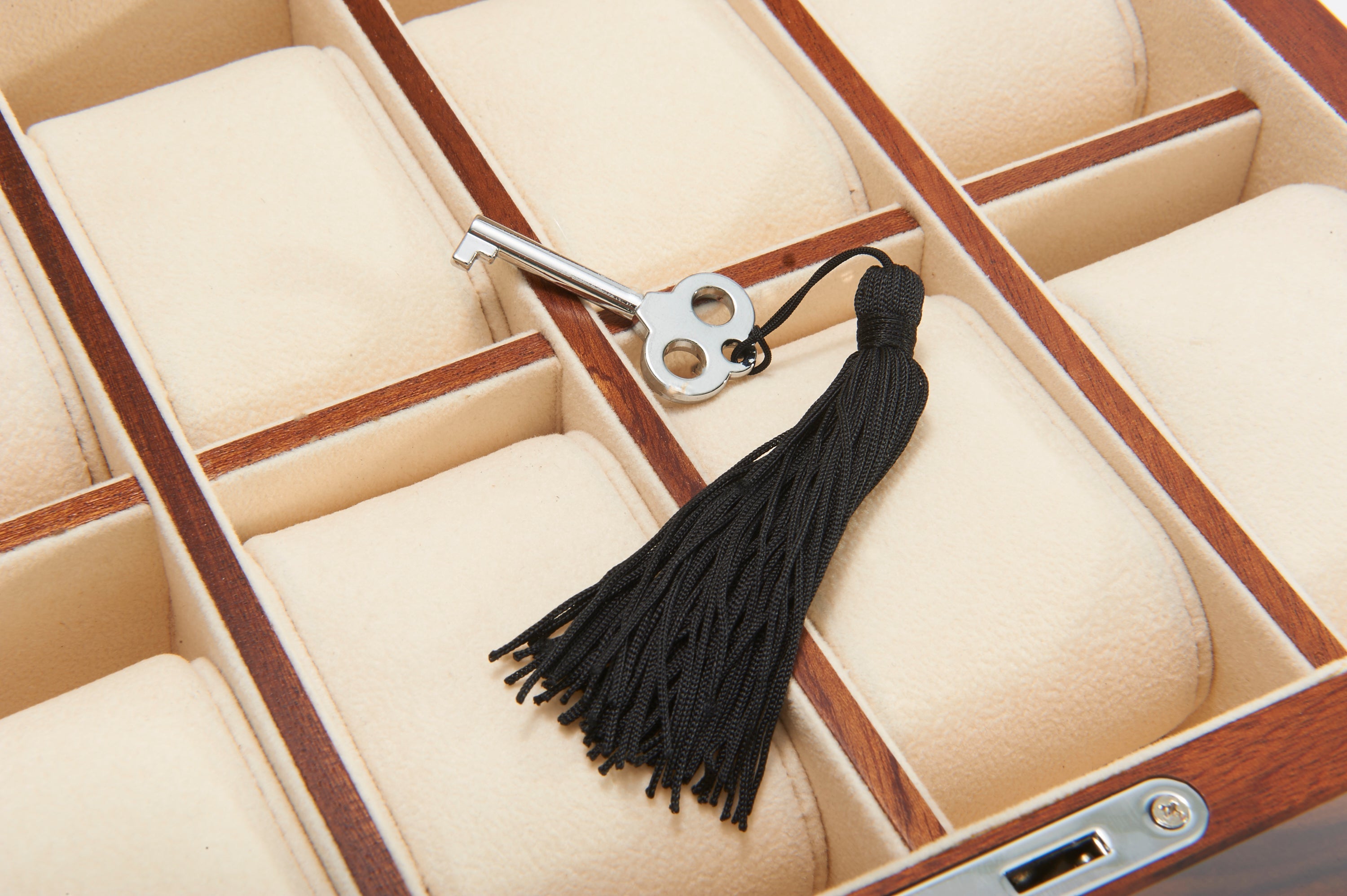 Harrowdene-Brazilian-Rosewood-Piano-Finish-Timber-Watch-Jewellery-Box-Length-24.5cm-Inside