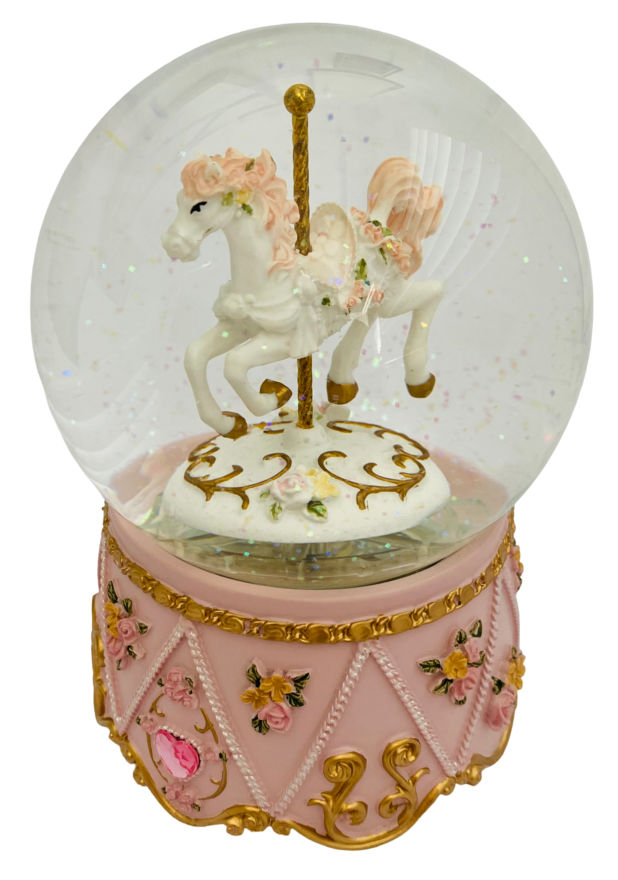 Carousel Snow Globe Music Box H15cm