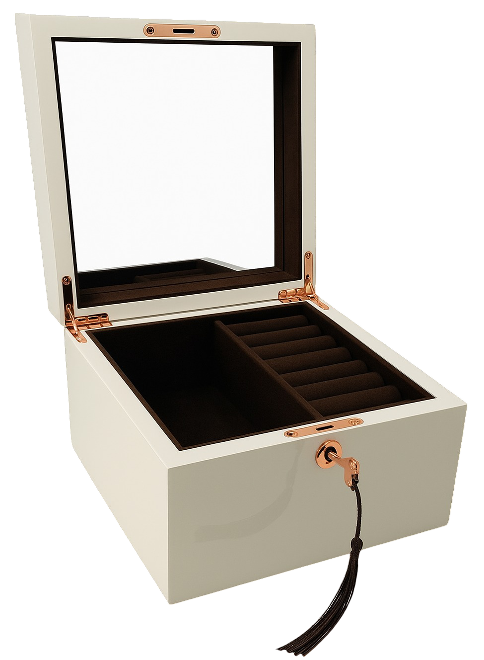 Small Cameo High Gloss Wood Jewellery Box L19cm