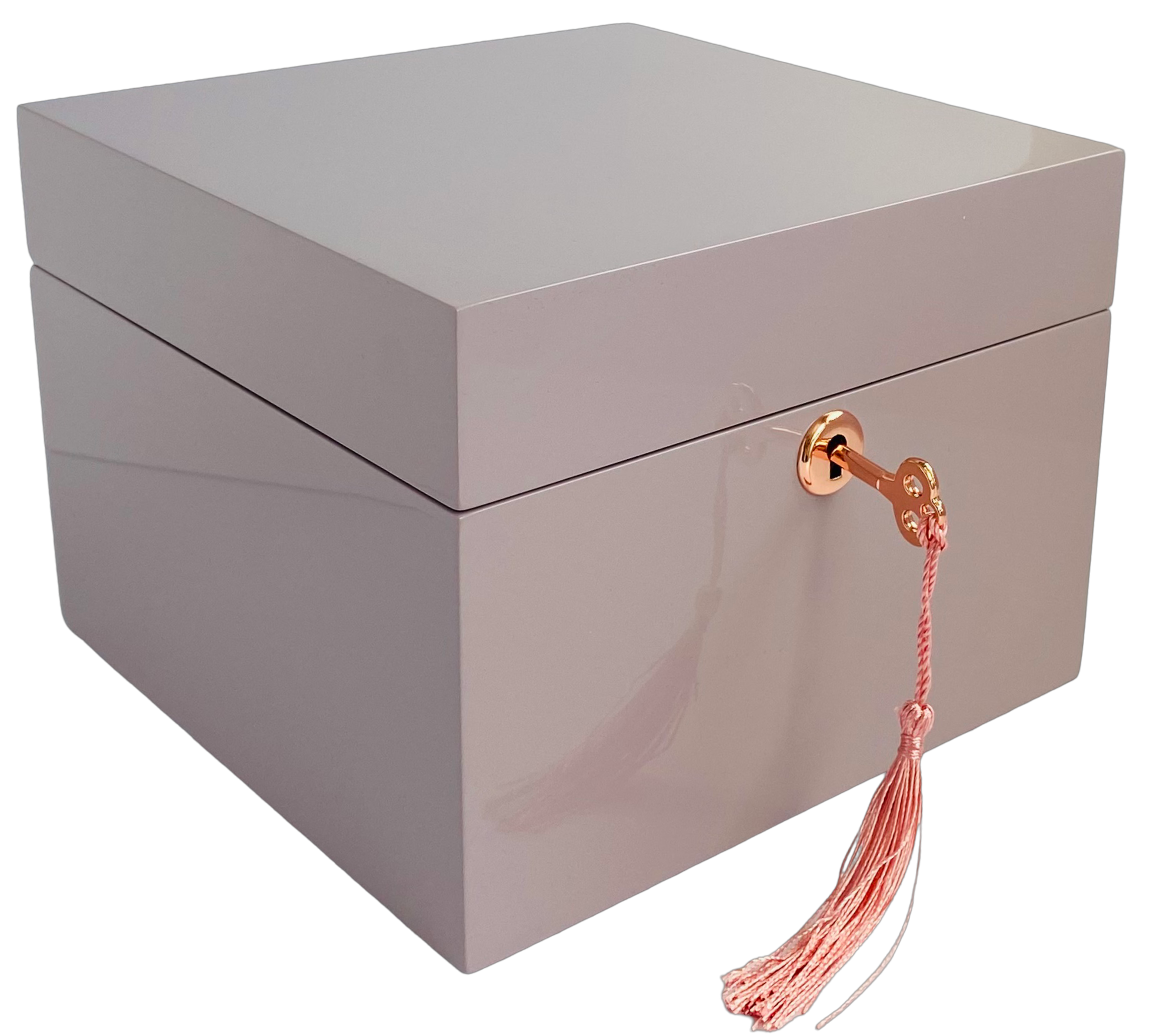 Small Lilac High Gloss Wood Jewellery Box L19cm