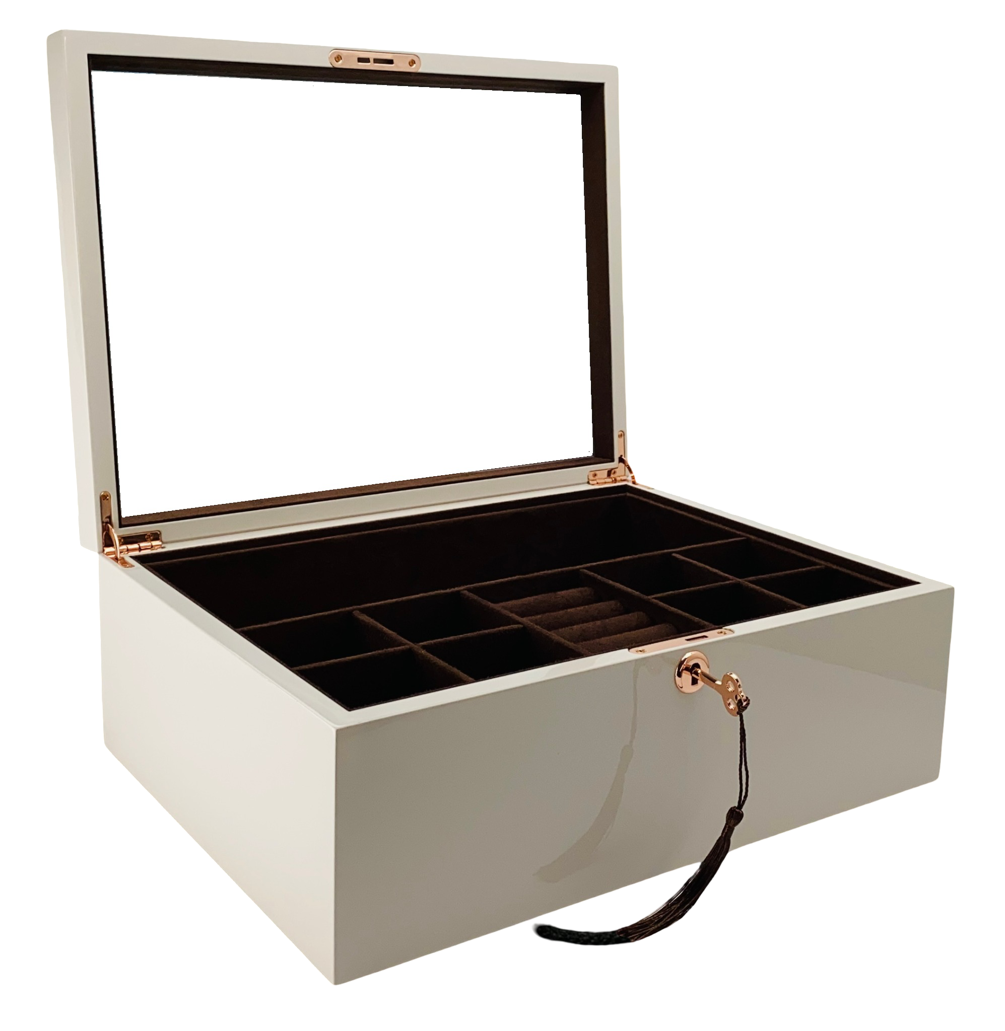 Cameo High Gloss Wood Jewellery Box L35cm