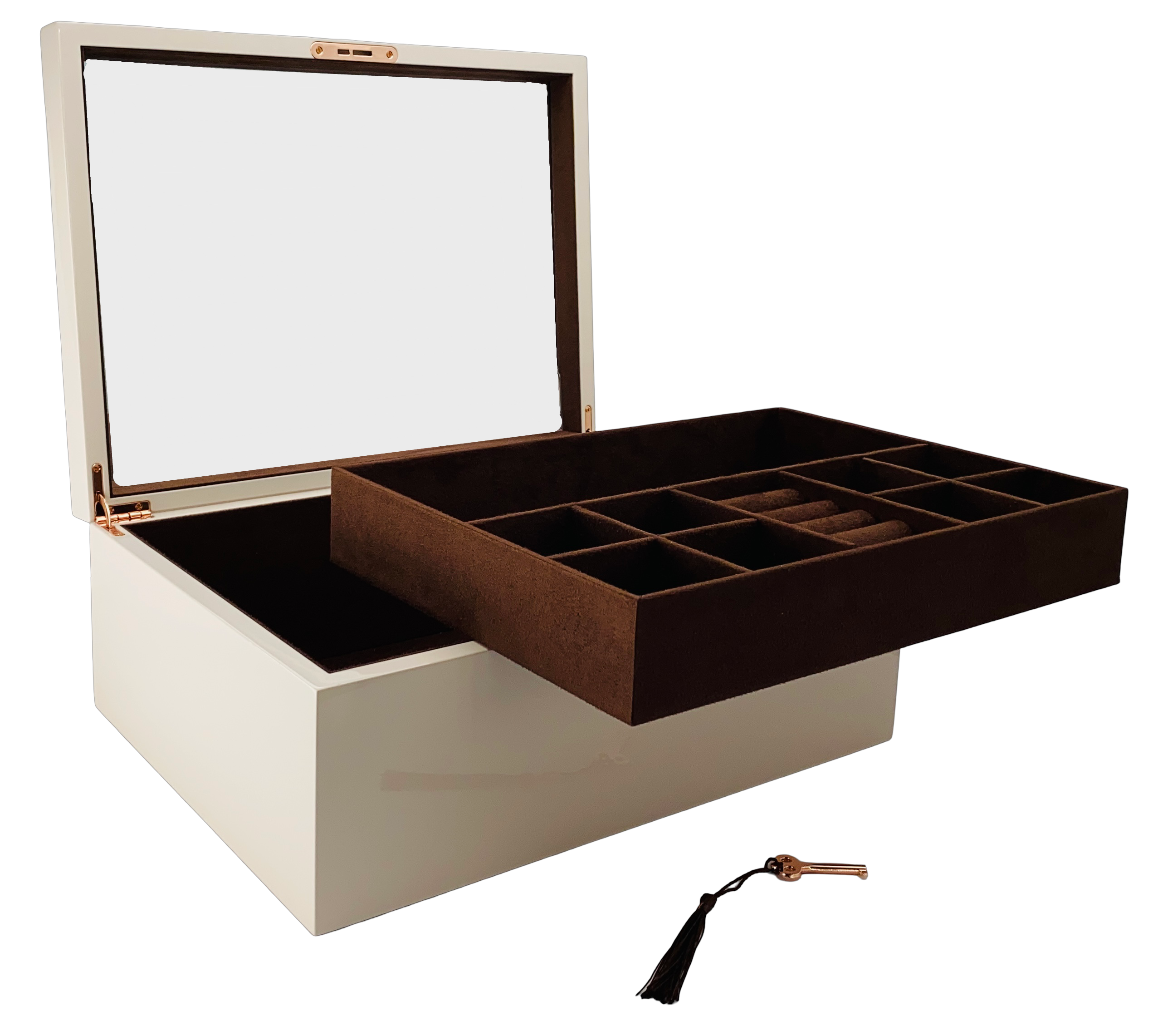 Cameo High Gloss Wood Jewellery Box L35cm