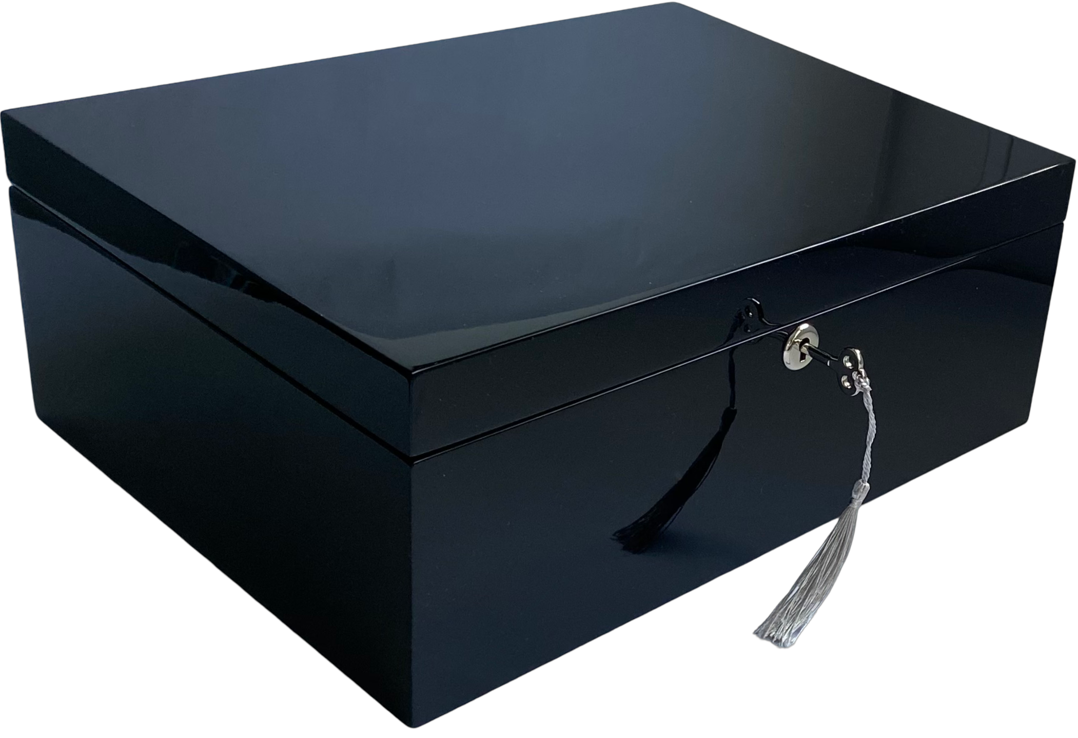 Black High Gloss Wood Jewellery Box L35cm