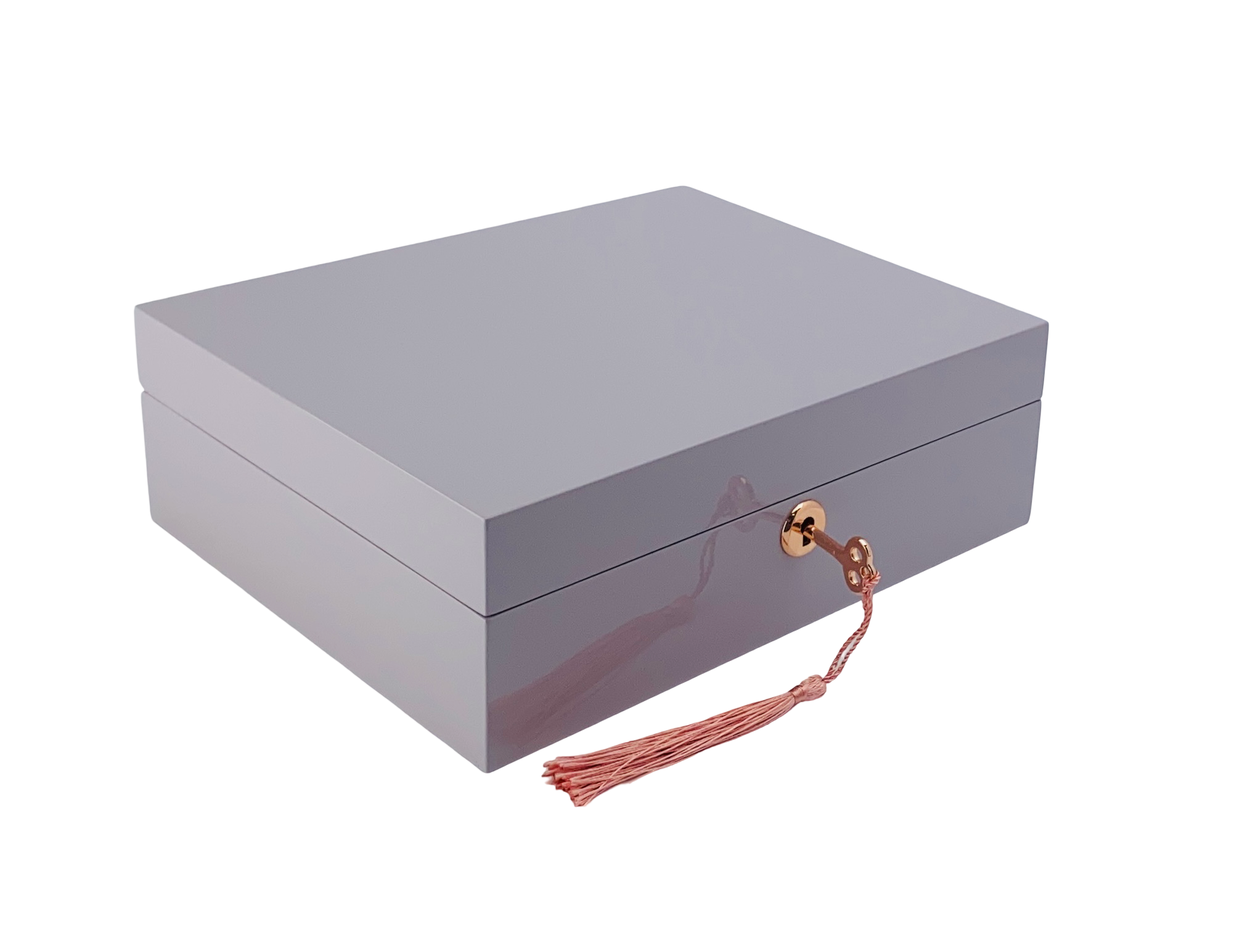 Lilac High Gloss Wood Jewellery Box L24cm