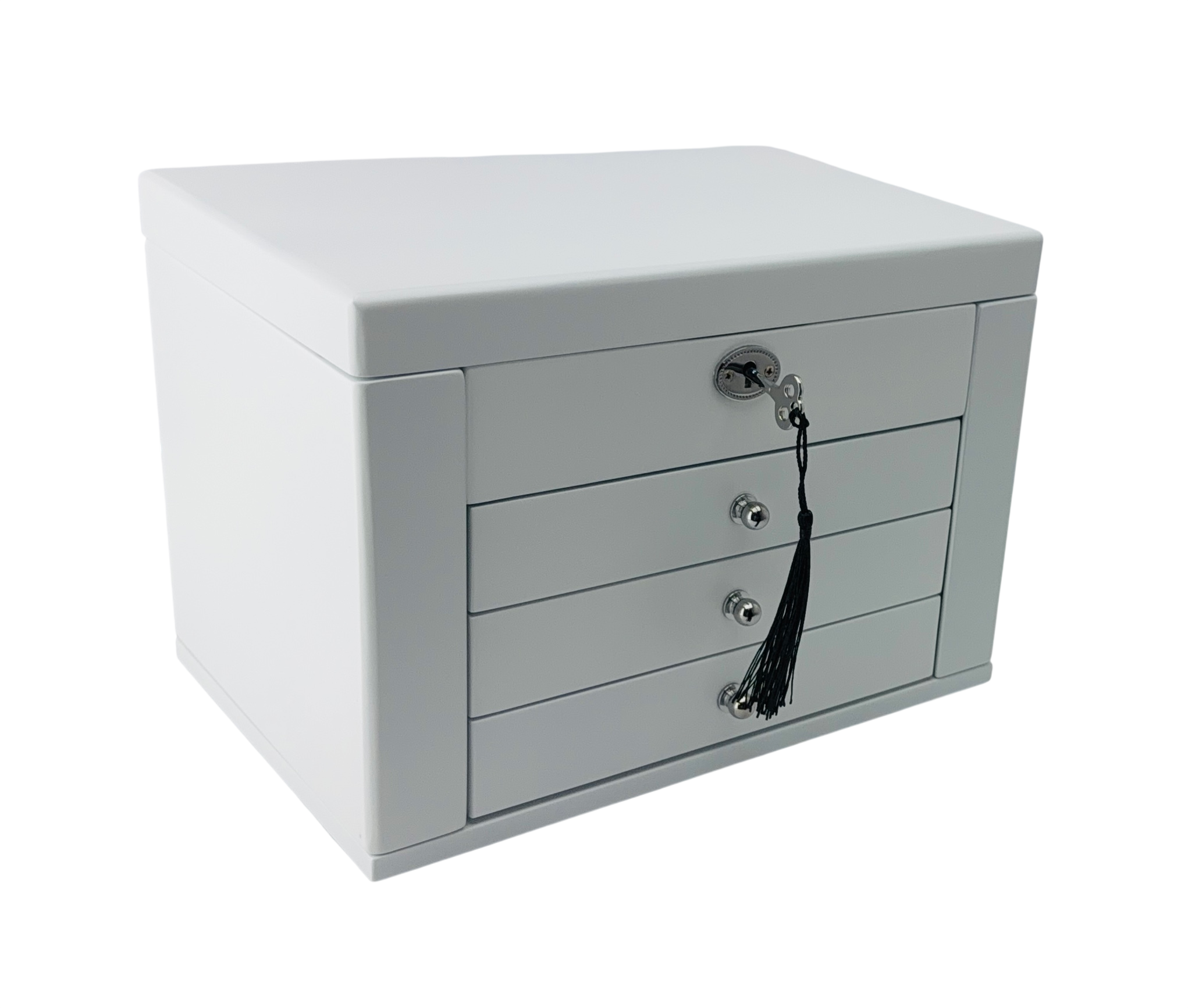 Harrowdene® Premium Edition Matte White Jewellery Box with Side Panels 28.5cm