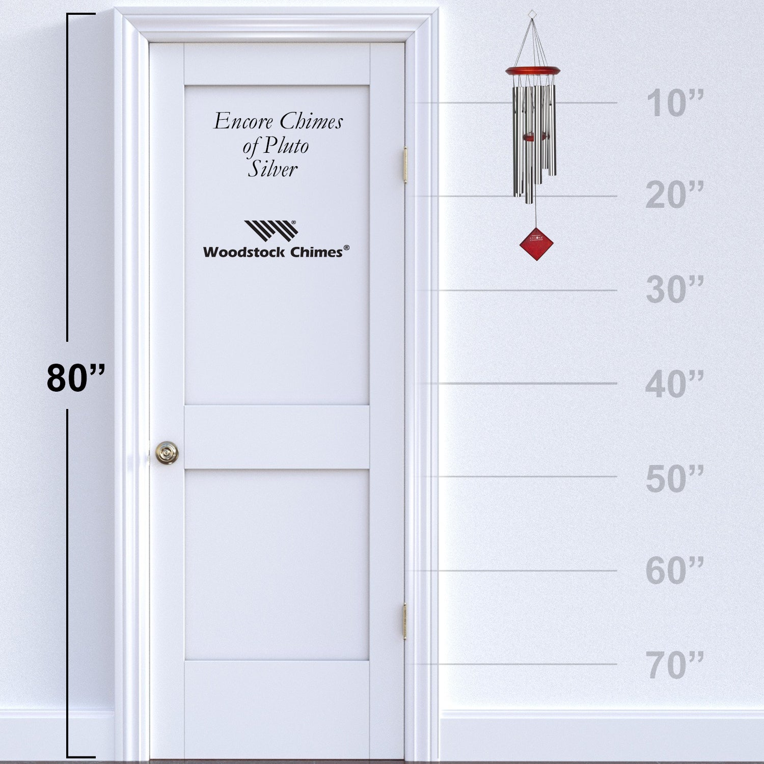 Woodstock Chimes of Pluto - Silver size guide
