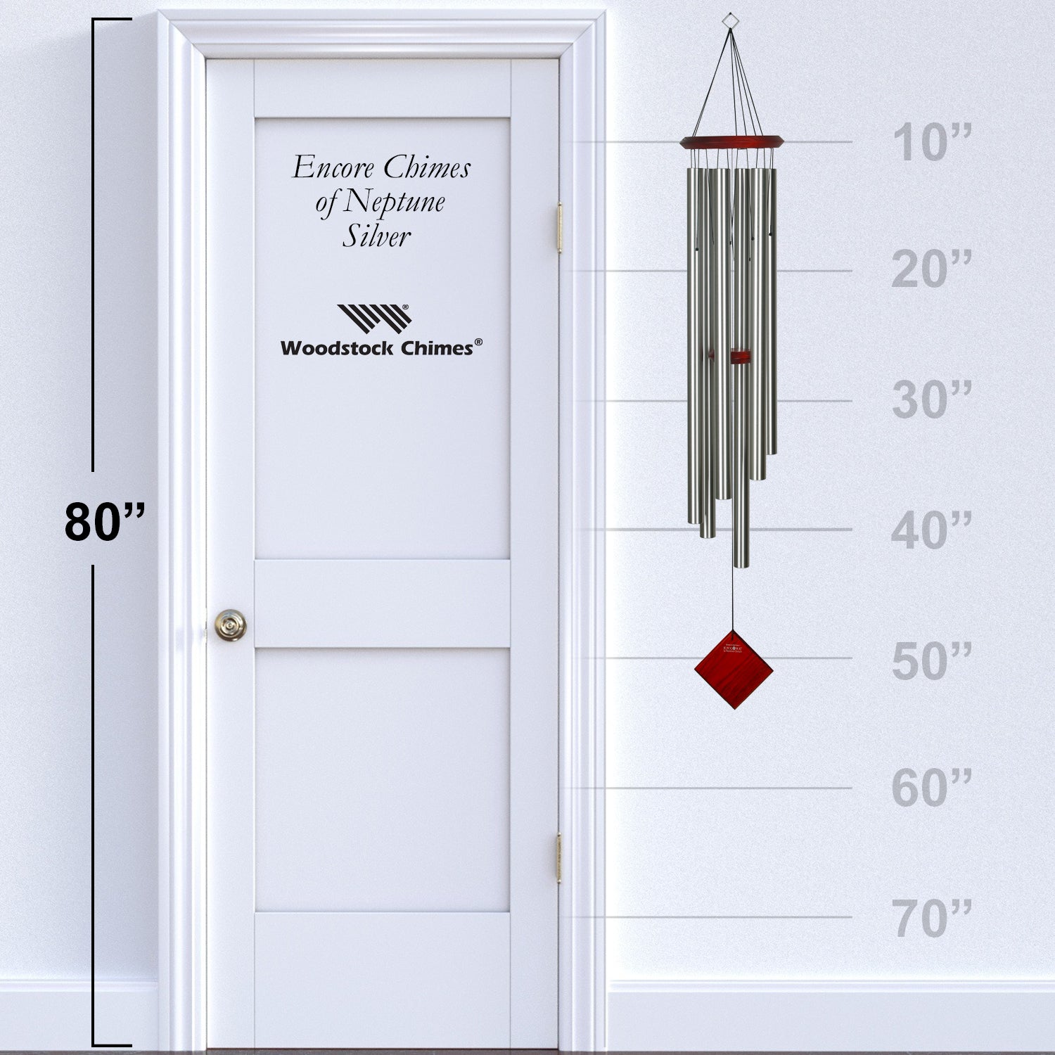 Woodstock Chimes of Neptune - Silver size guide