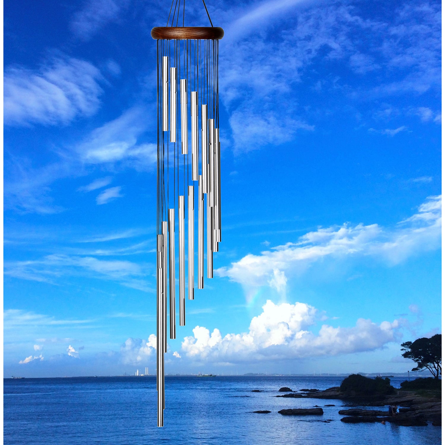Woodstock Habitat Rainfall Chime - Silver lifestyle image