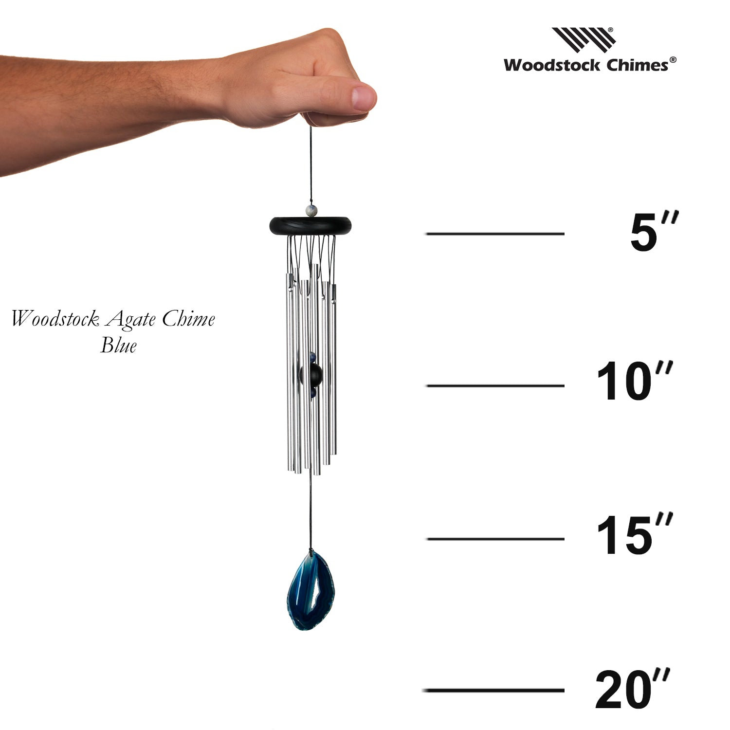 Woodstock Agate Chime Blue size guide