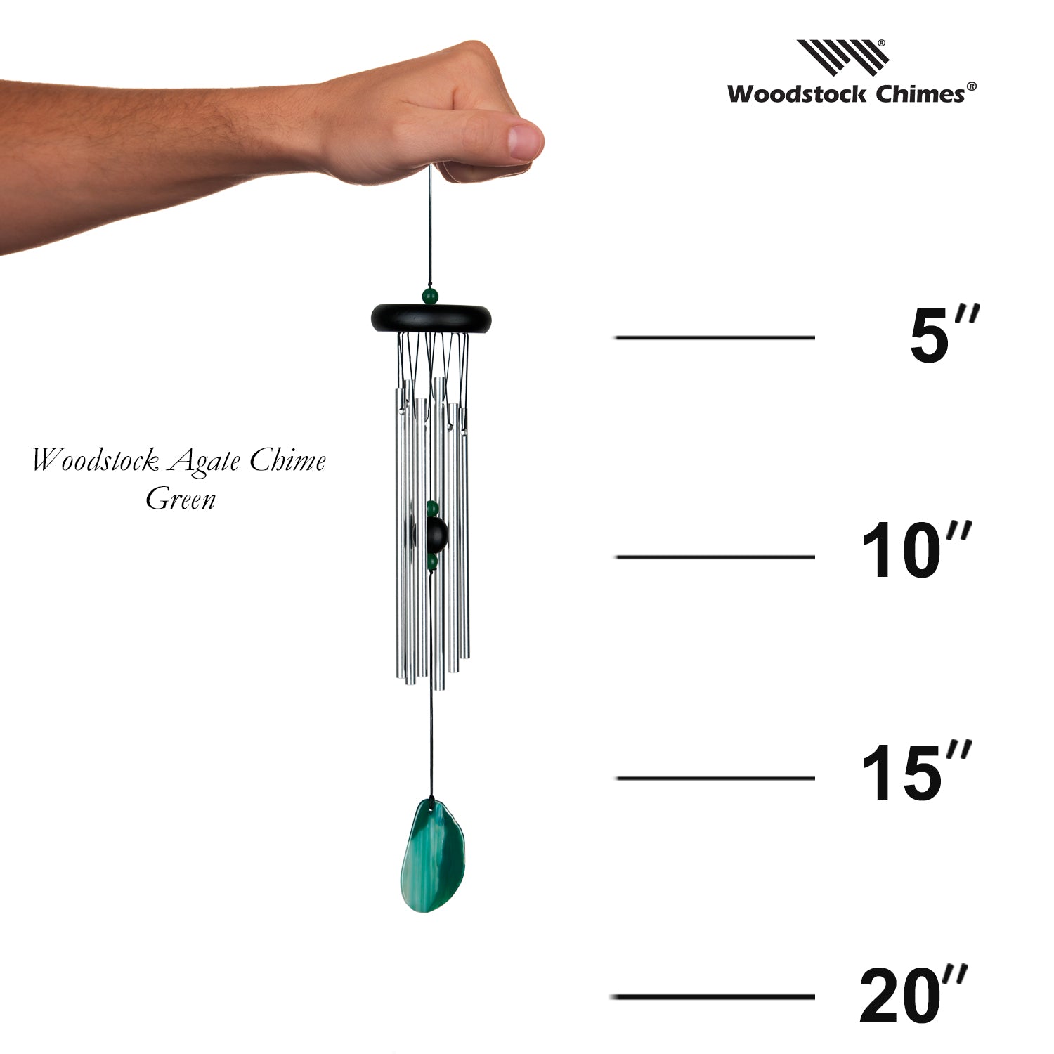 Woodstock Agate Chime Green size guide