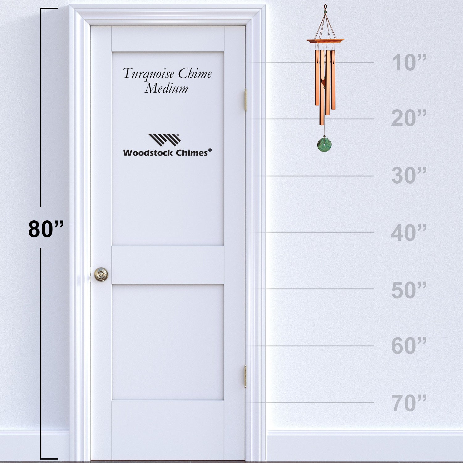 Woodstock Turquoise Chime Medium size guide
