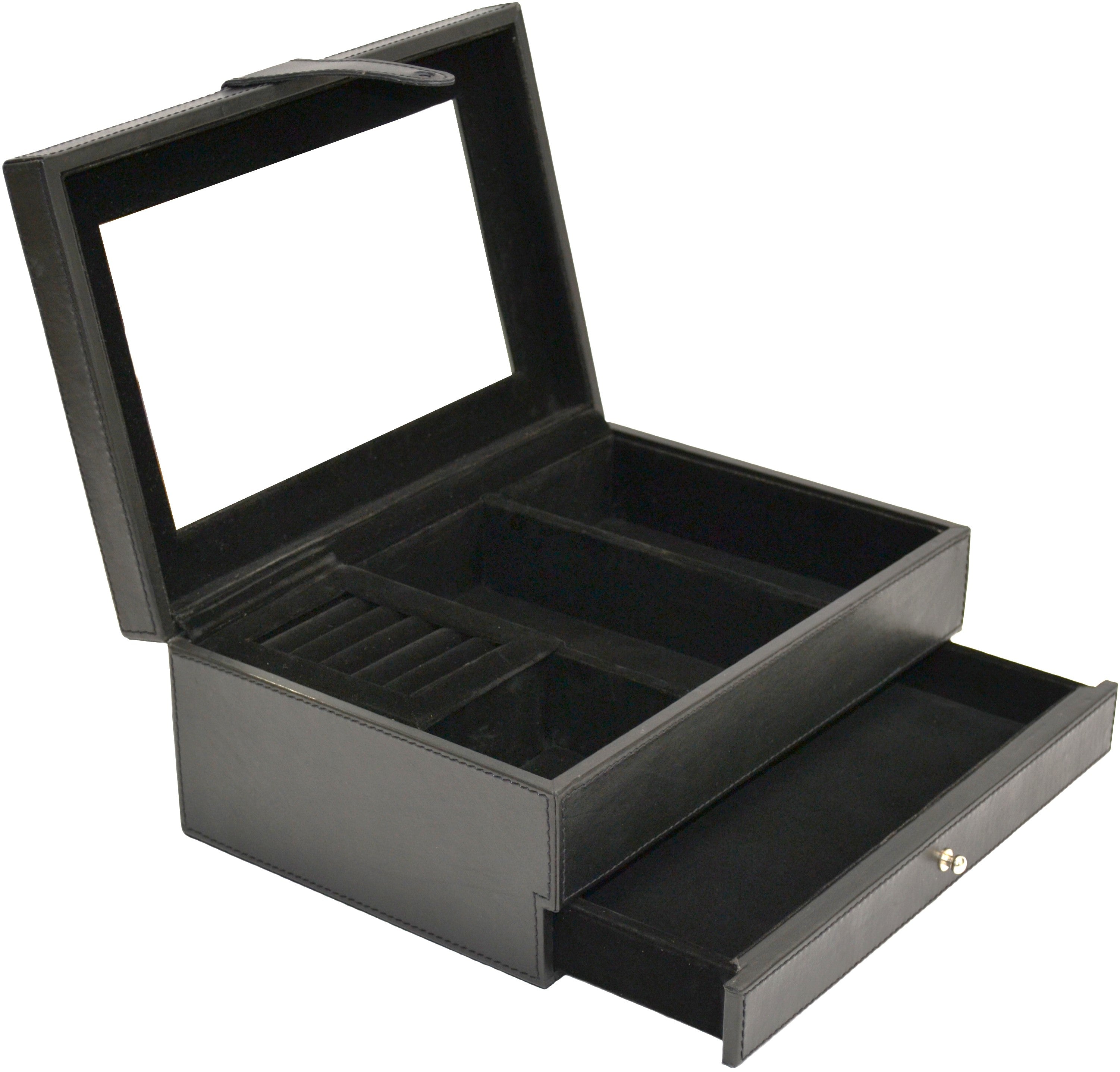 Black Buffalo Leather Jewellery Box L29cm