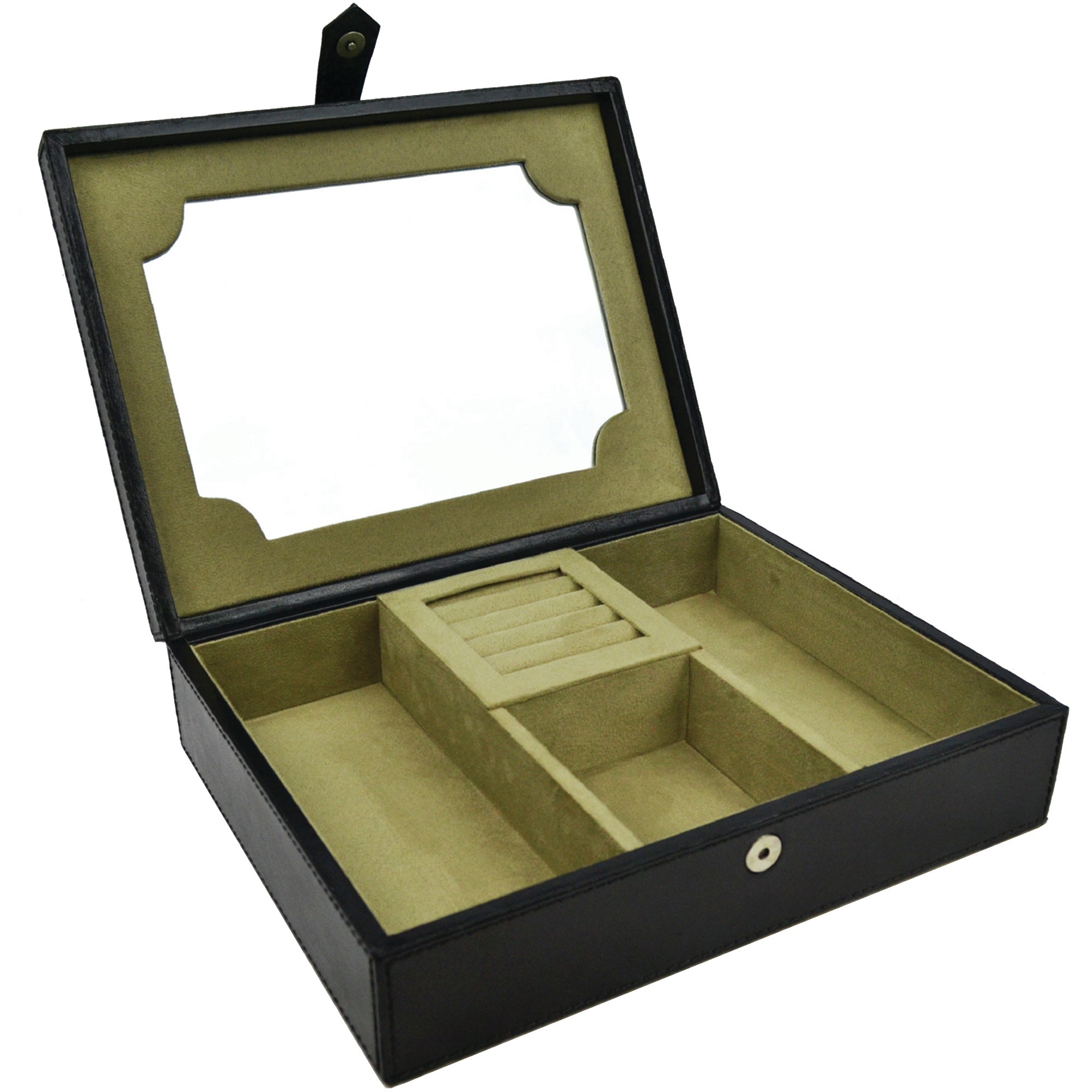 Black Buffalo Leather Jewellery Box L28cm