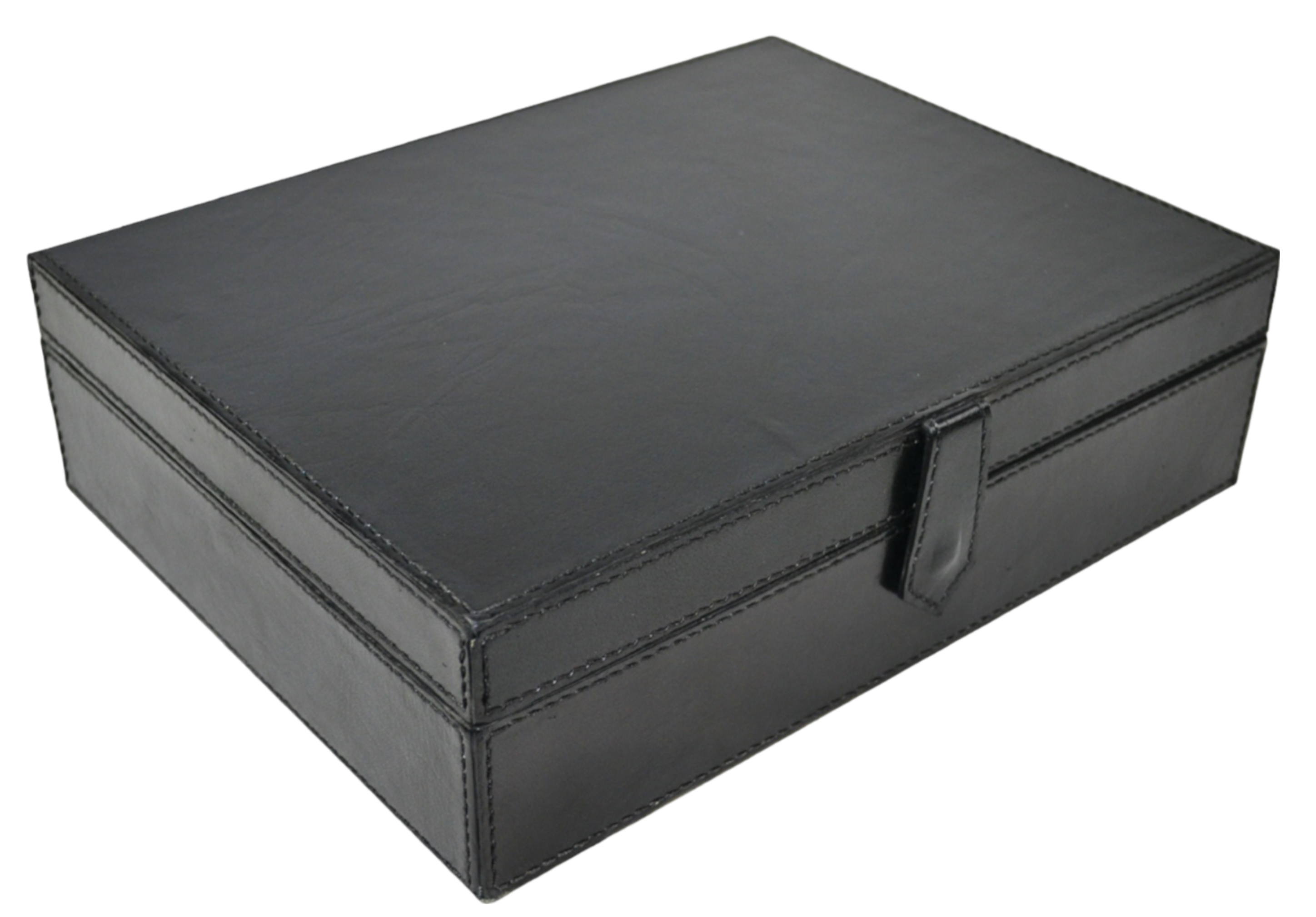 Black Buffalo Leather Jewellery Box L28cm