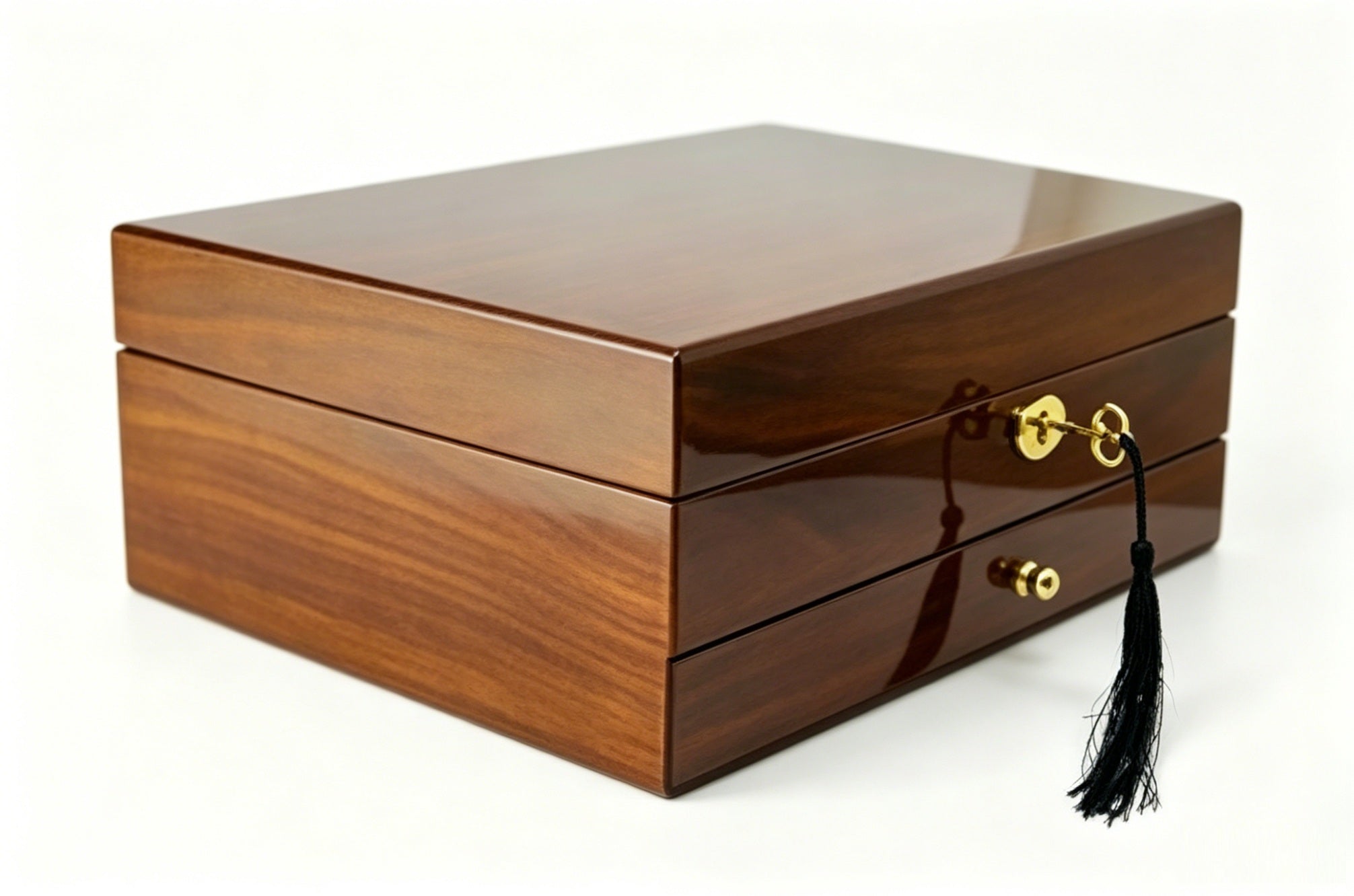 Harrowdene® Premium Edition European Walnut High Gloss Jewellery Box 1-Drawer 28cm