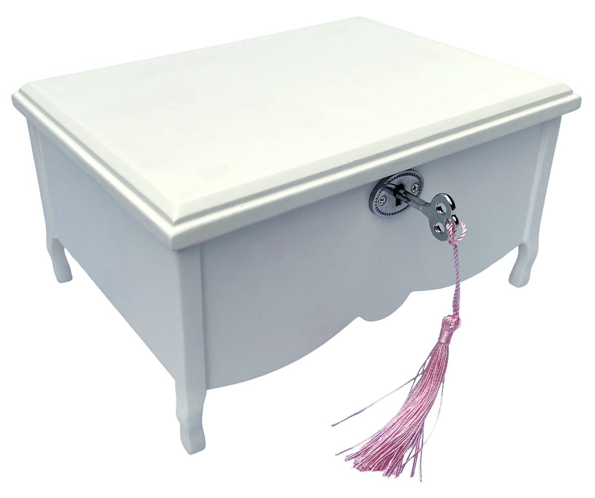 Harrowdene Ballerina White Music Box L20cm