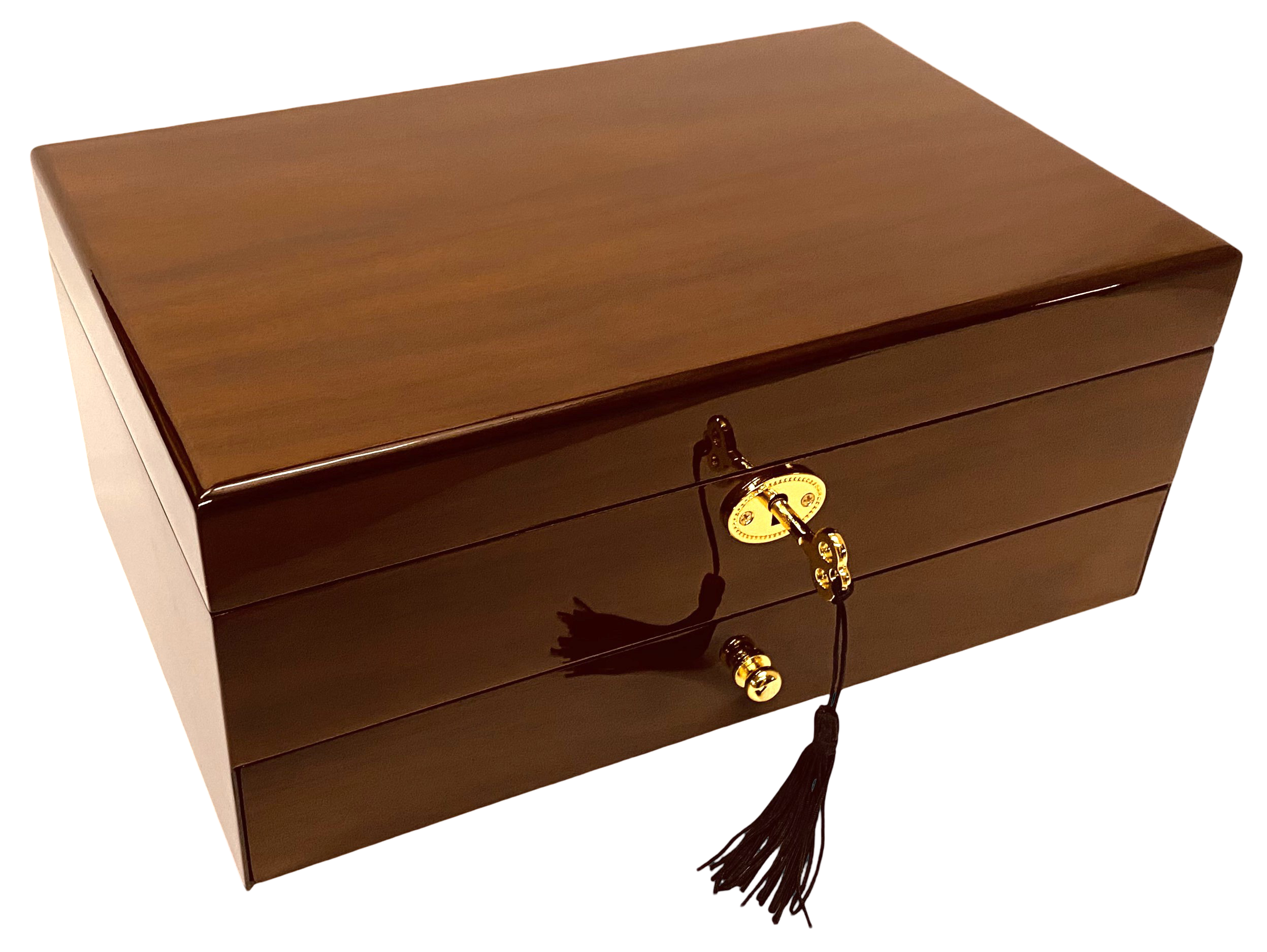 Harrowdene European Walnut High Gloss Jewellery Box 1-Drawer 28cm