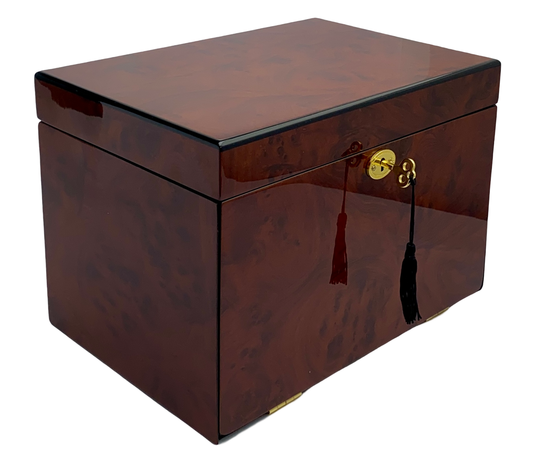 Harrowdene Maple Burl & Black High Gloss Jewellery Box 28cm