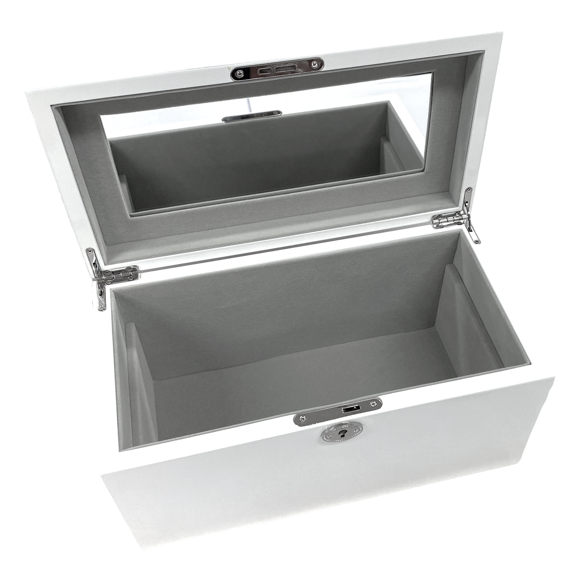 White High Gloss Wood Jewellery Box L30cm