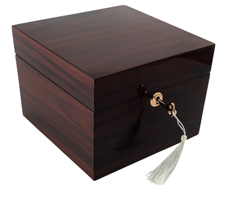 Small Jarrah High Gloss Wood Jewellery Box L19cm