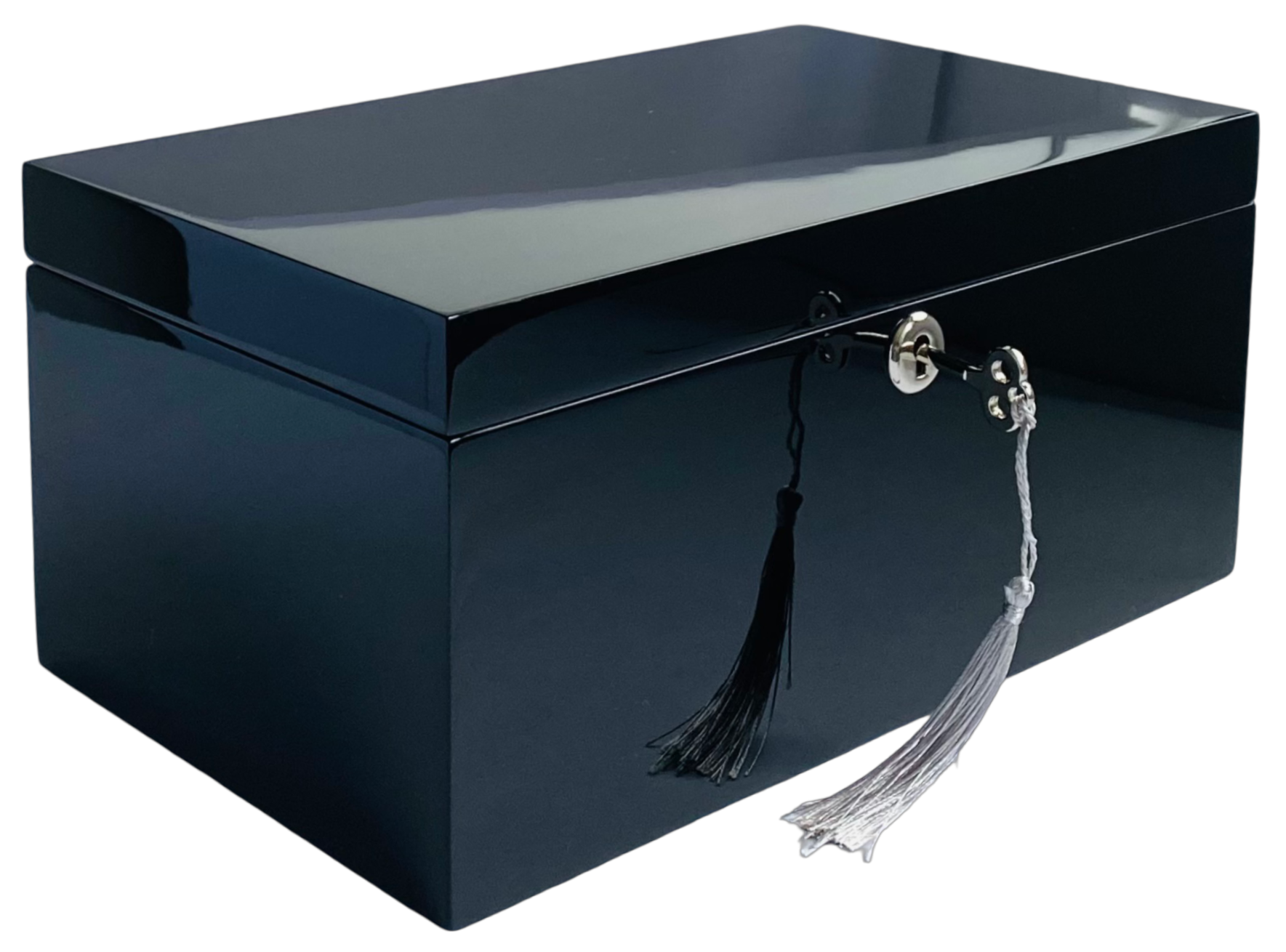 Black High Gloss Wood Jewellery Box L28cm