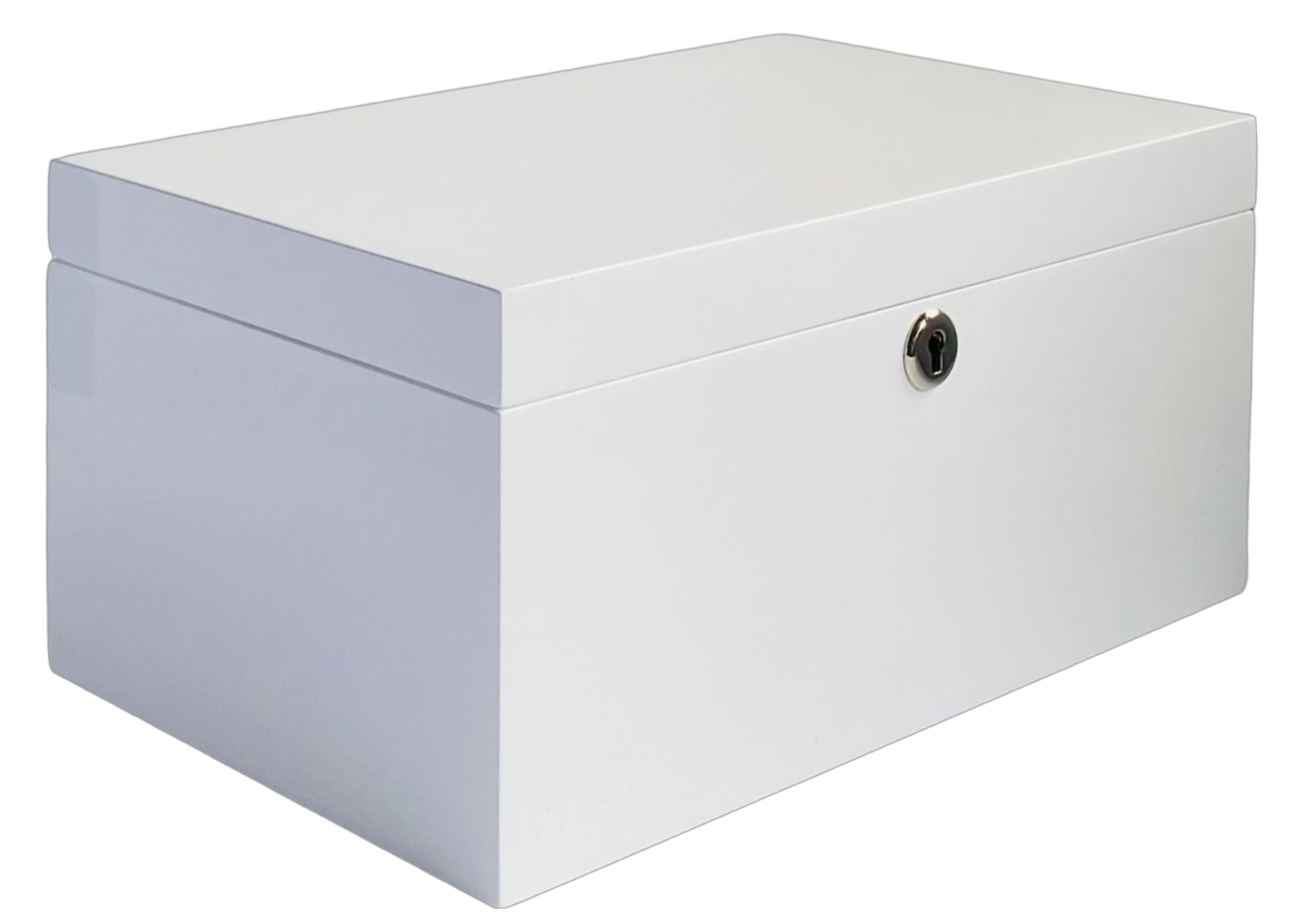White High Gloss Wood Jewellery Box L28cm