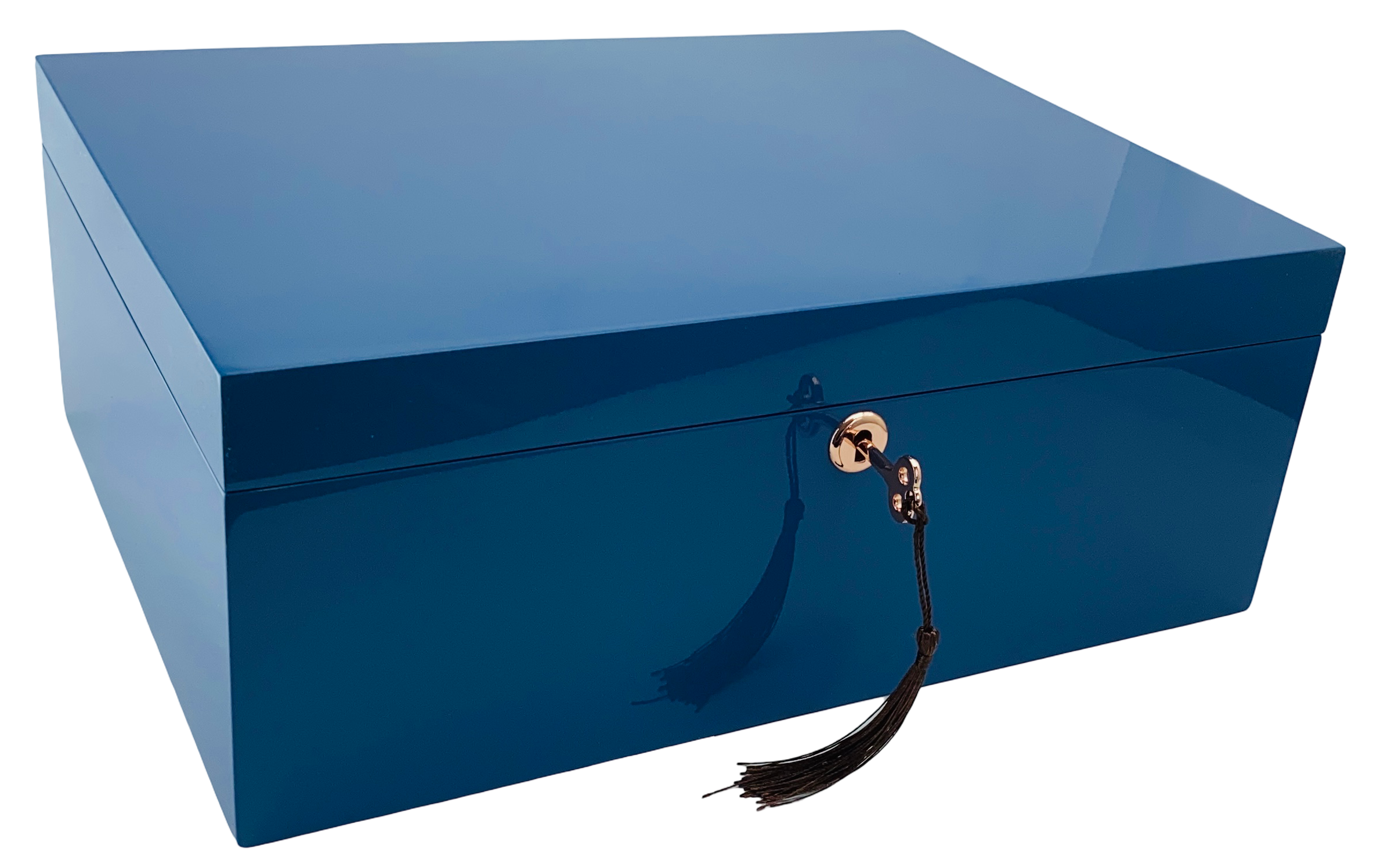 Azure High Gloss Wood Jewellery Box L35cm