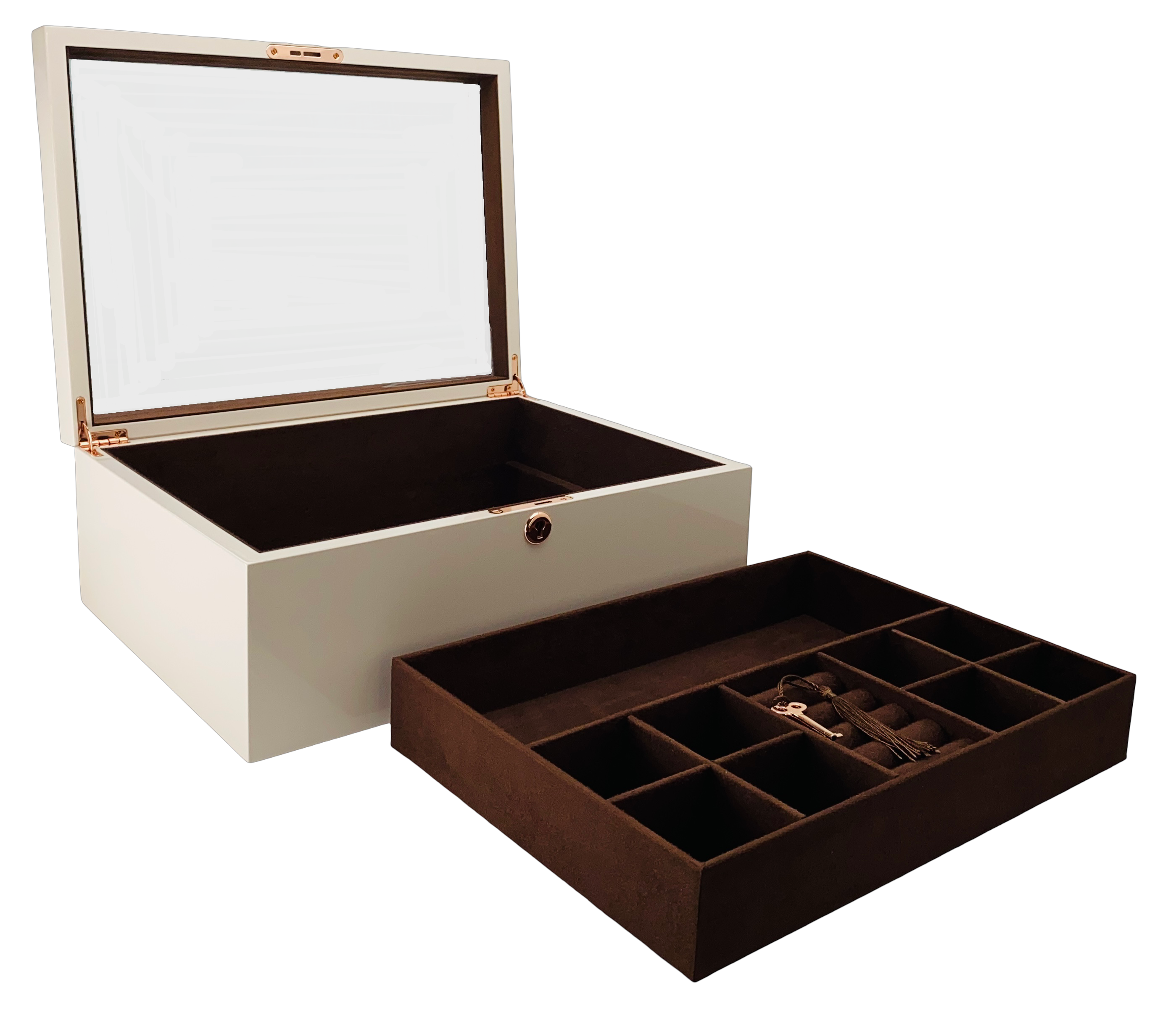 Cameo High Gloss Wood Jewellery Box L35cm