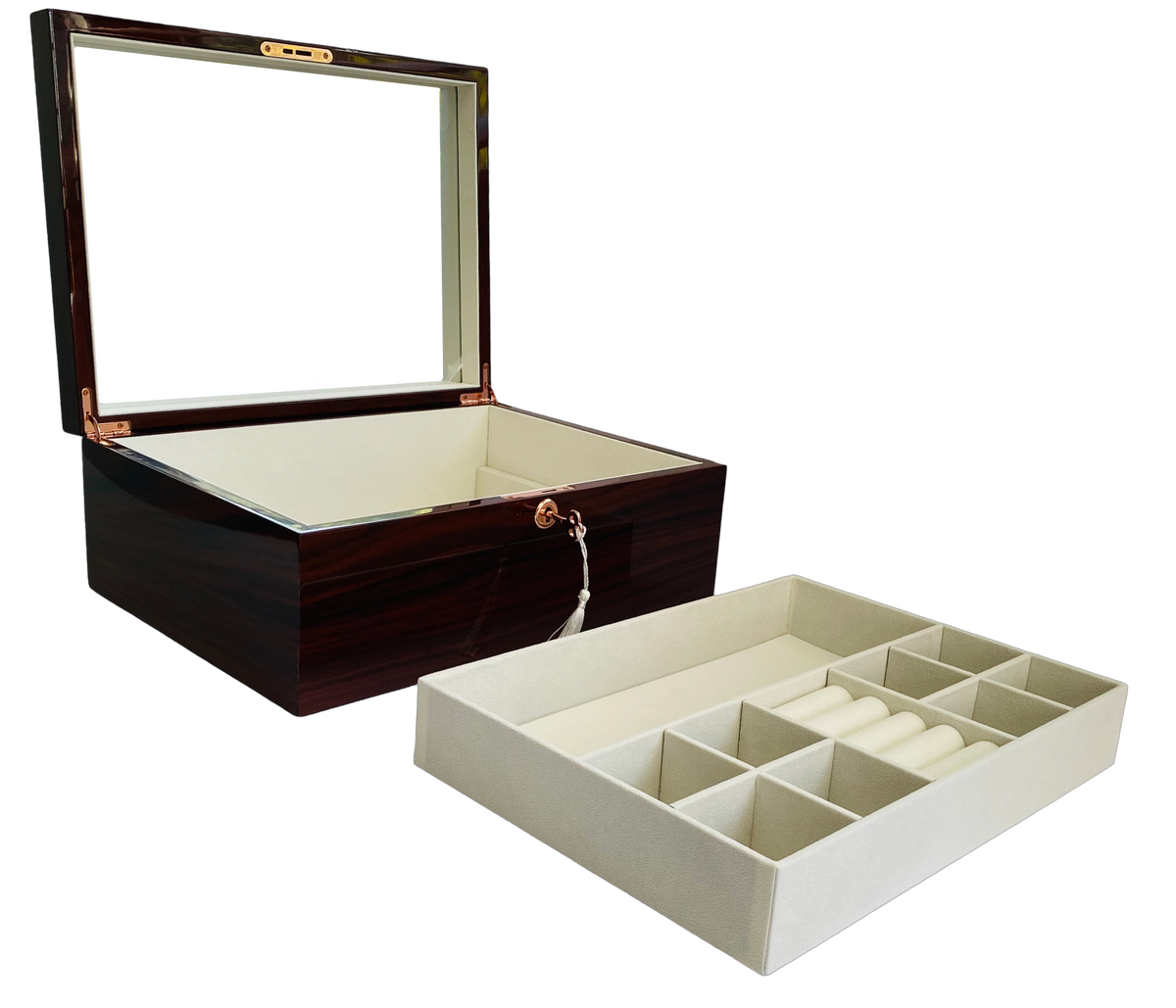 Jarrah High Gloss Wood Jewellery Box L35cm