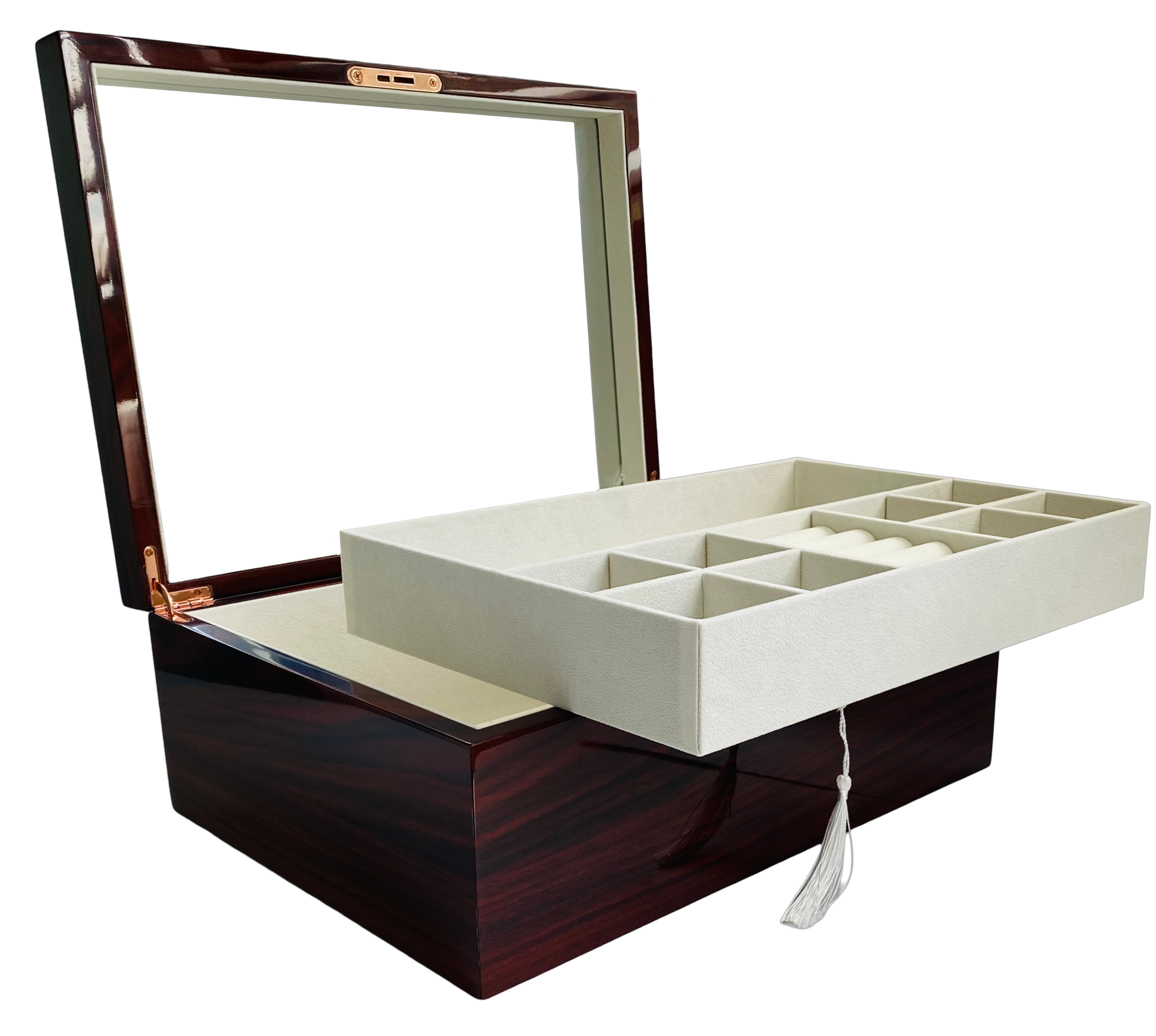 Jarrah High Gloss Wood Jewellery Box L35cm