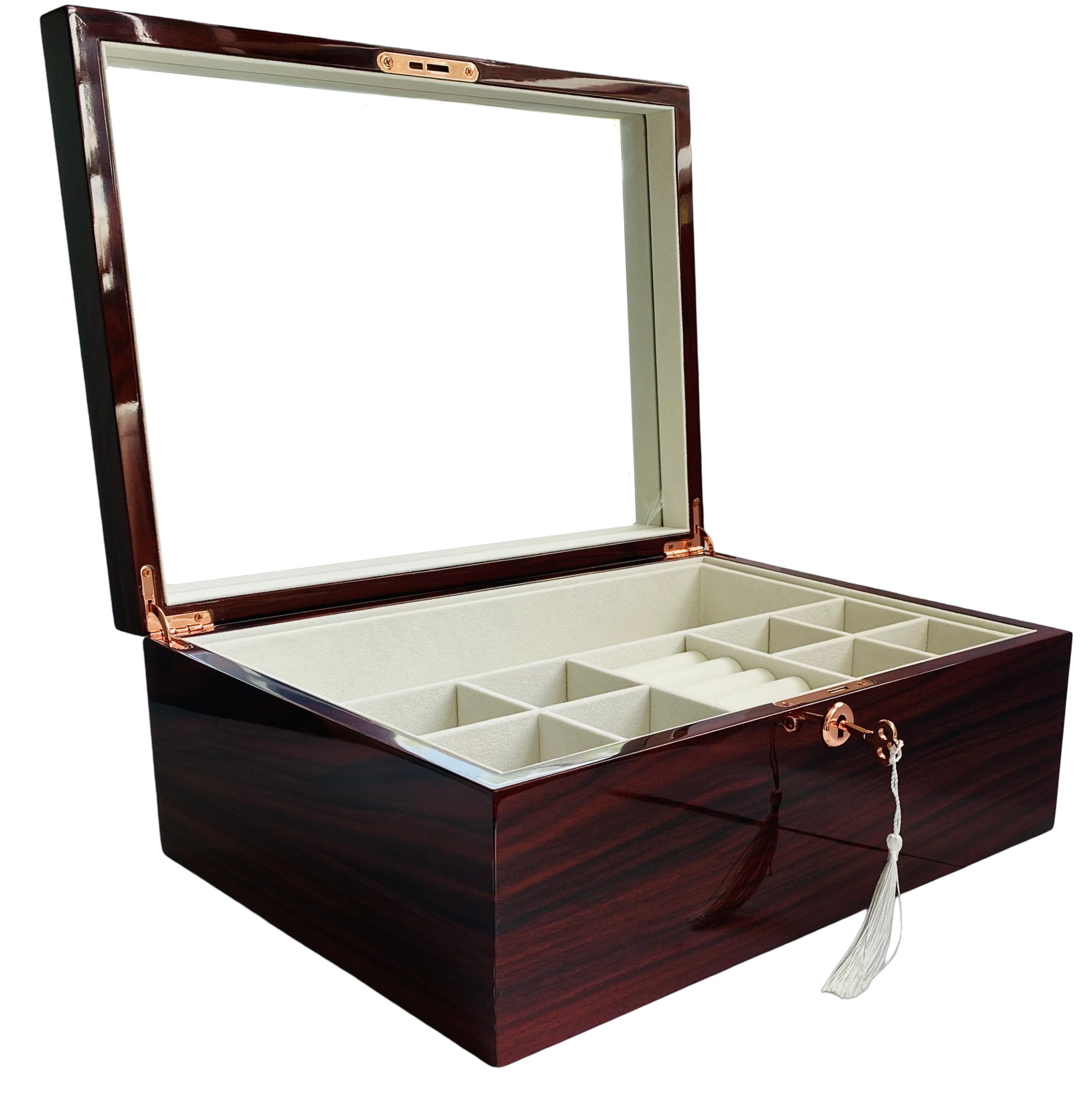 Jarrah High Gloss Wood Jewellery Box L35cm