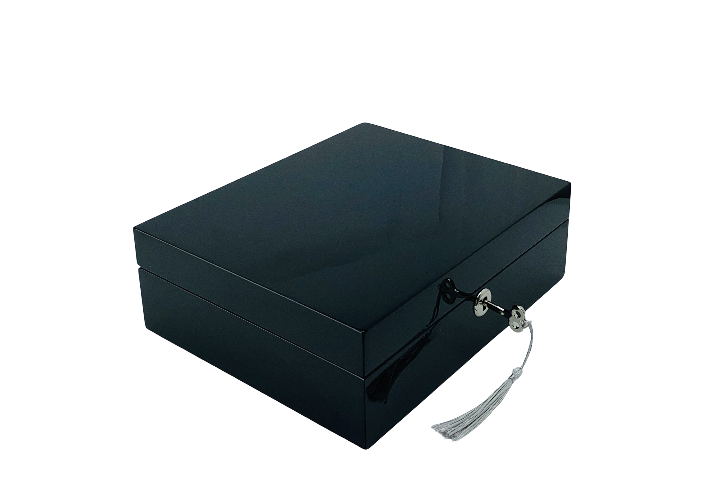 Black High Gloss Wood Jewellery Box L24cm