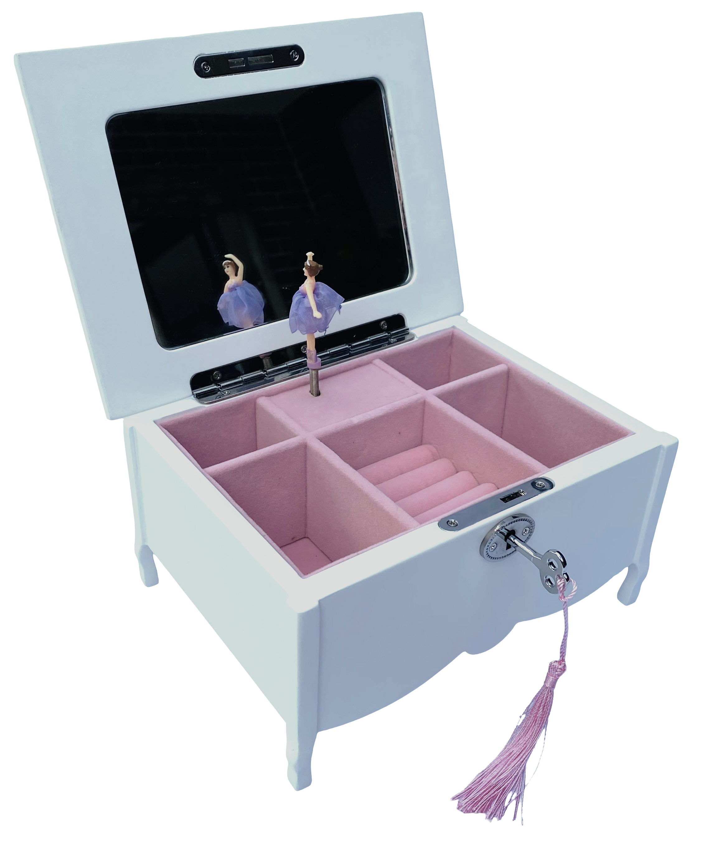 Harrowdene Ballerina White Music Box L20cm