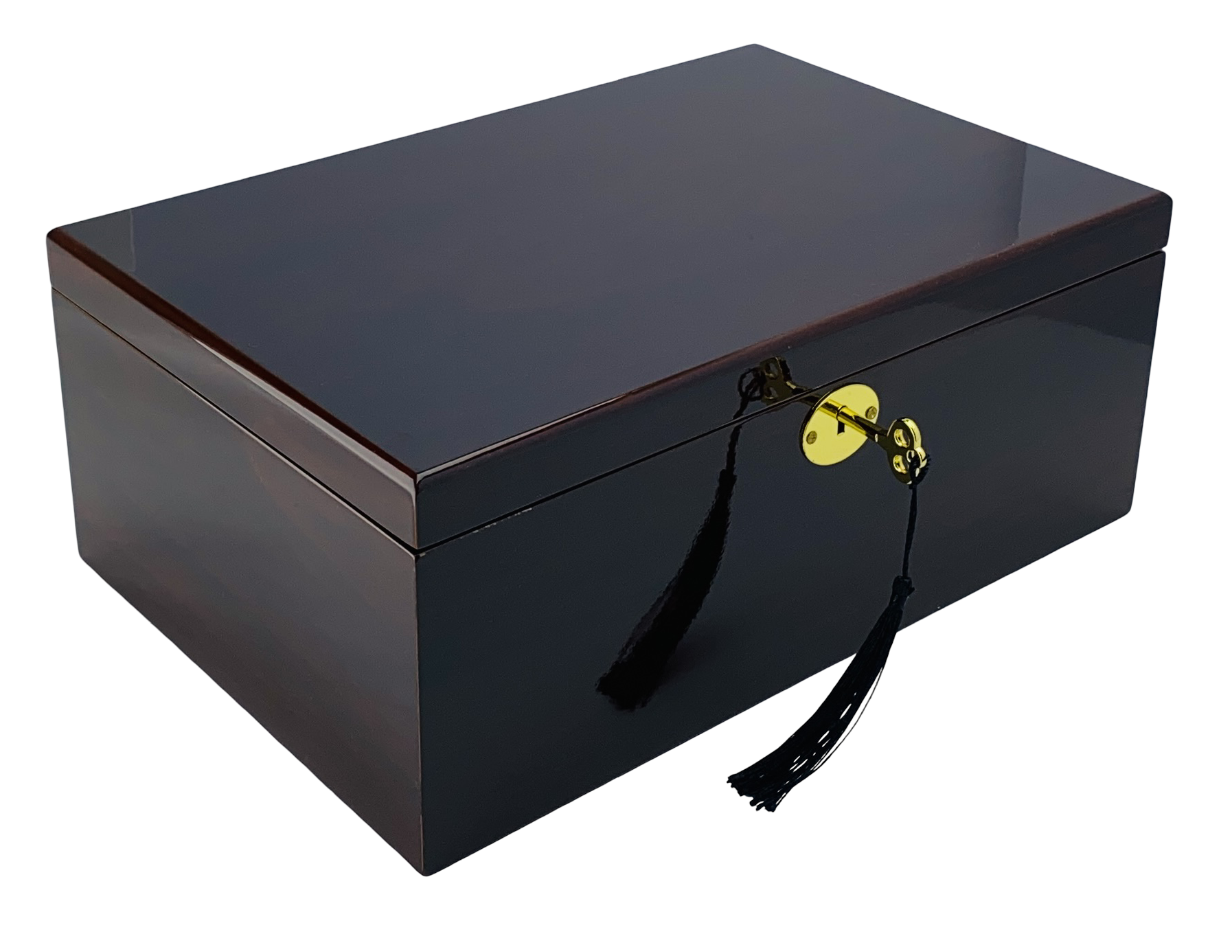 NEW European Walnut High Gloss Finish Wood Jewellery Box L30cm