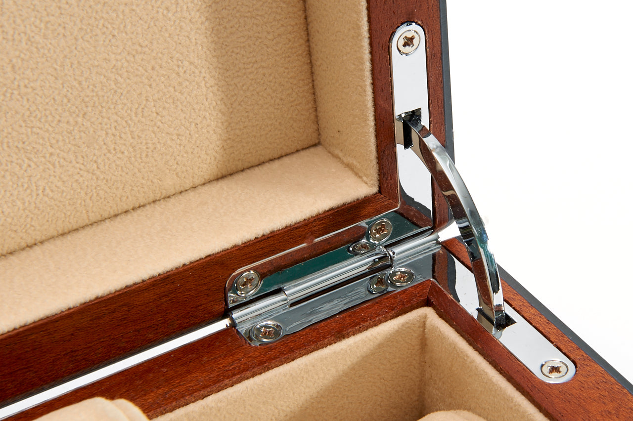 Blue Lizard Piano Finish Jewellery & Watch Box - 20cm