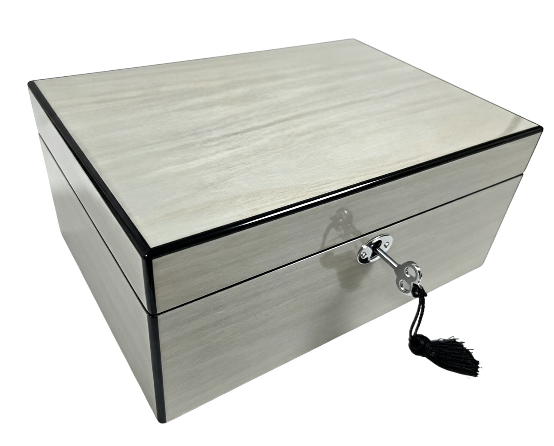 Harrowdene® Champagne Pearl Silk Finish Jewellery Box with Liftout Tray 25.5cm — Premium Edition
