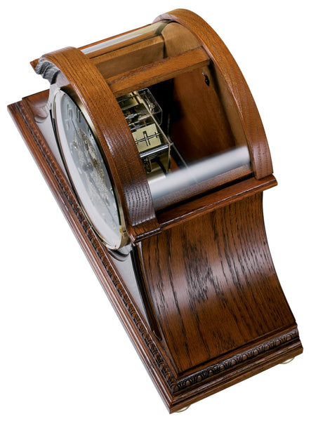 Howard Miller Barrett II Oak Westminster Chime Mechanical Tambour Mantel Clock  - Movement View