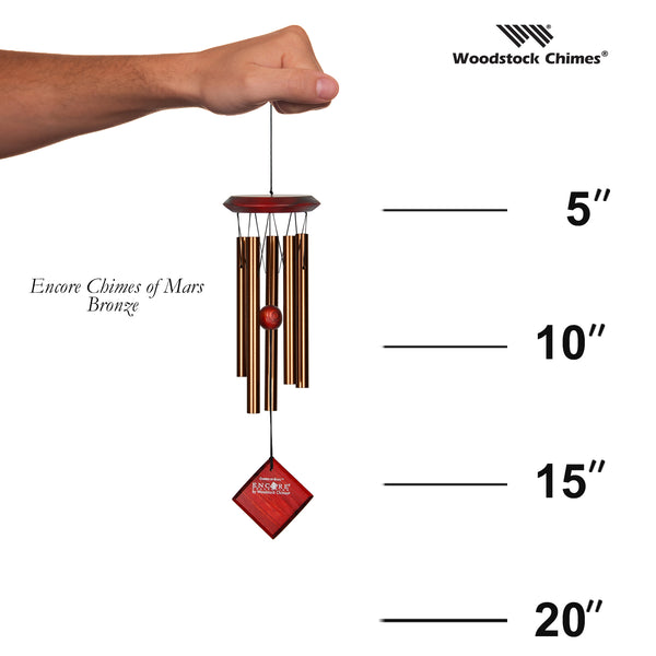 Woodstock Chimes of Mars - Bronze size guide
