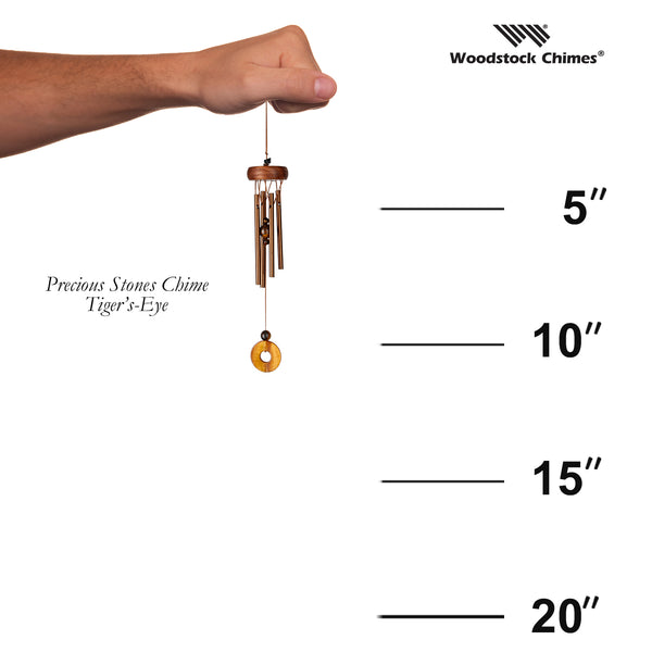 Woodstock Precious Stones Chime - Tiger's Eye size guide