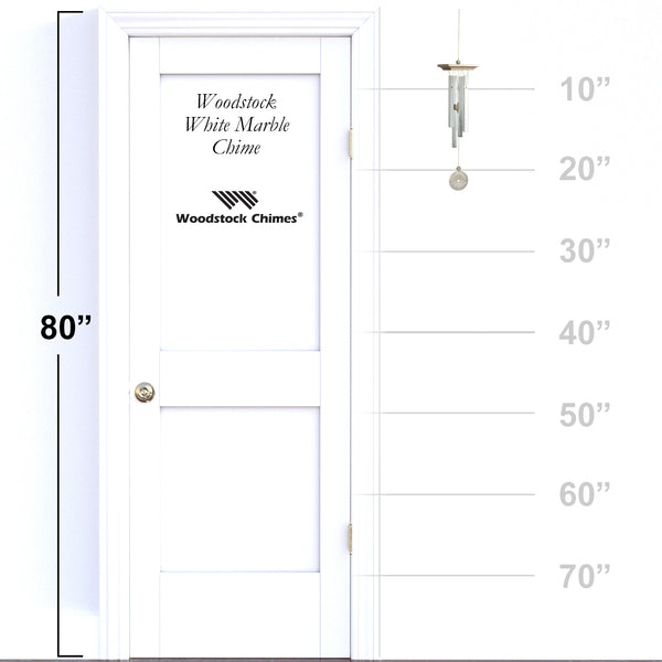 Woodstock White Marble Chime size guide